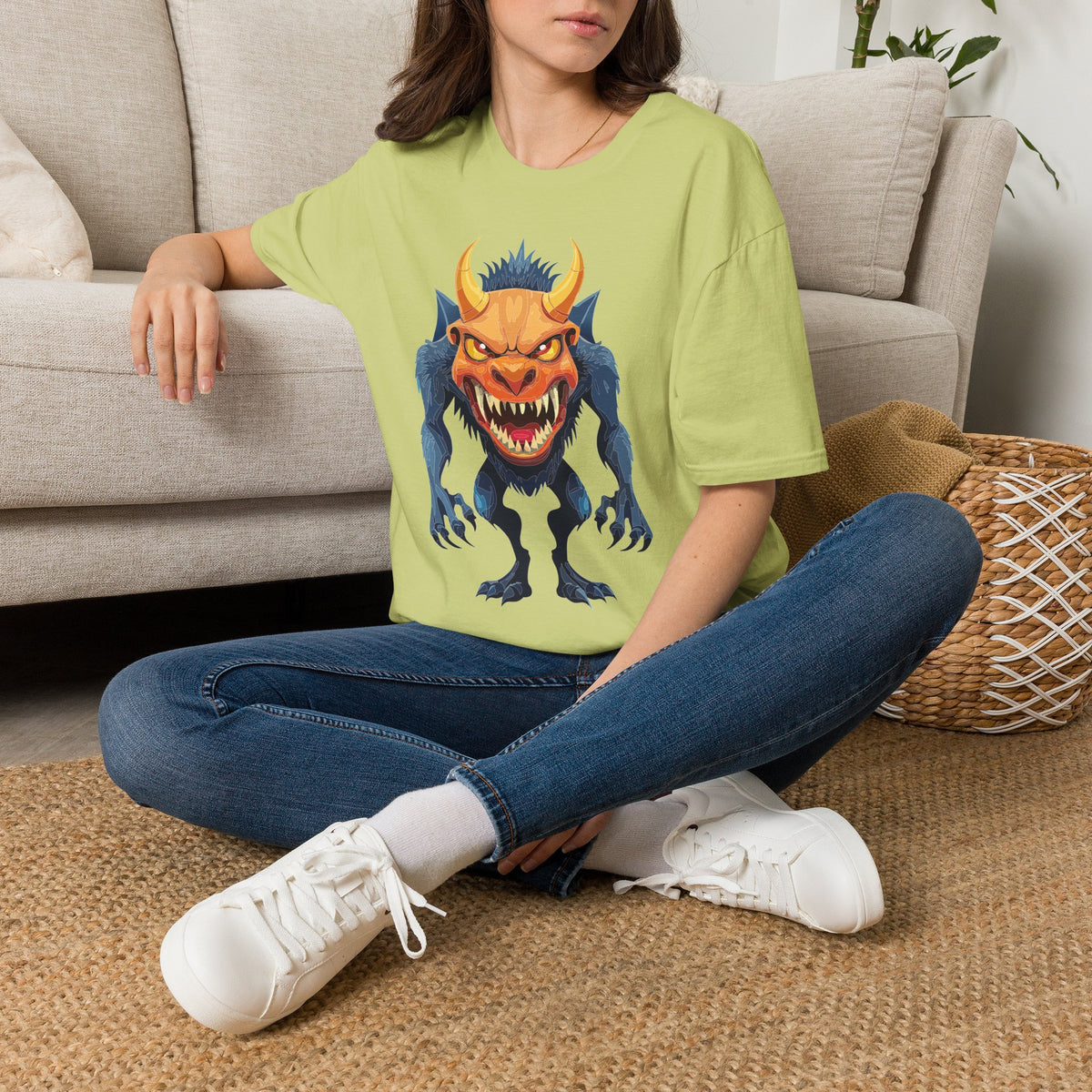 Demon Monster Graphic T-Shirt Cartoon Graphic Tee Unisex 100 Cotton Gildan T-Shirt