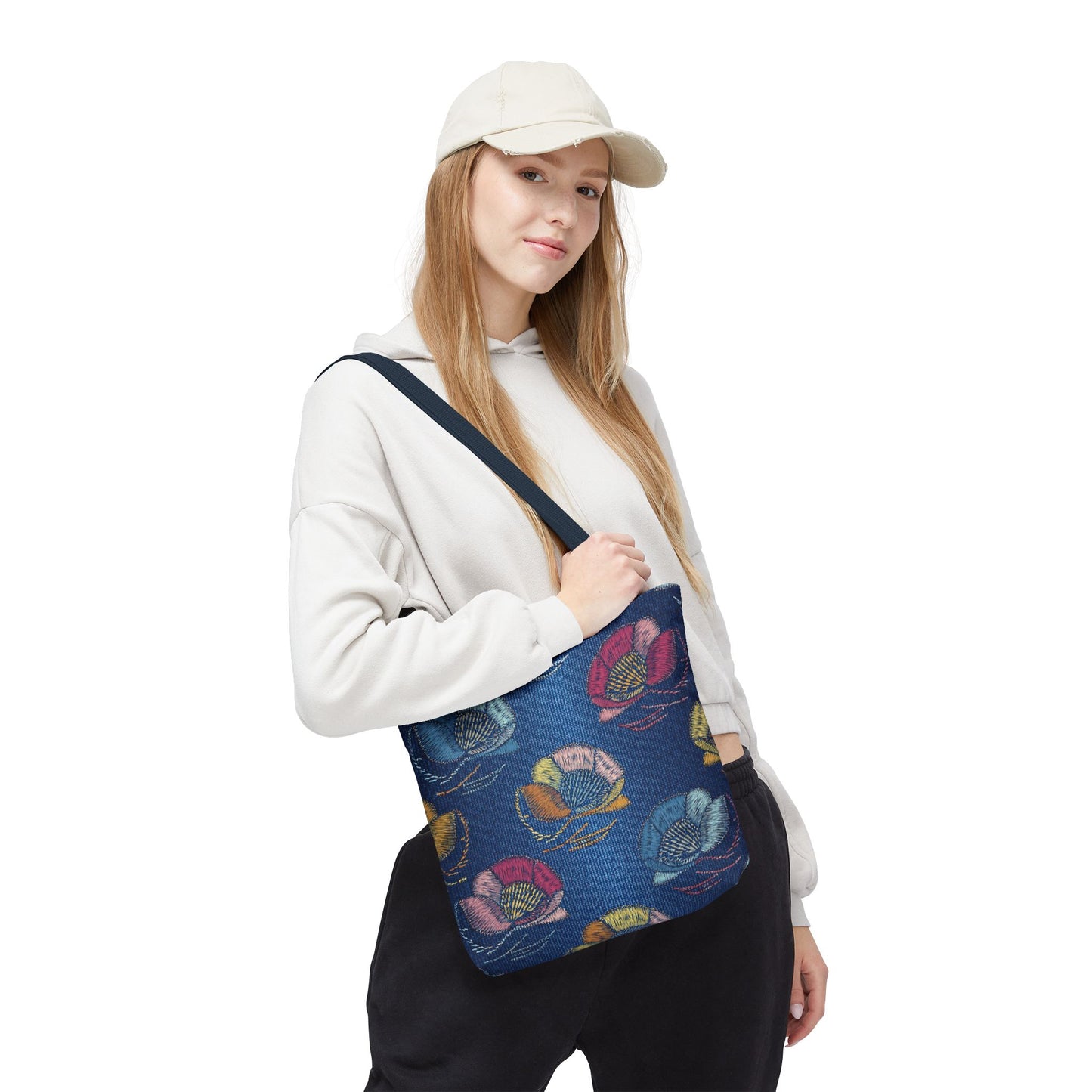 Denim Fabric Imitation Print Unisex Canvas Bag Poly Spun 3 Sizes Tote Bag 165
