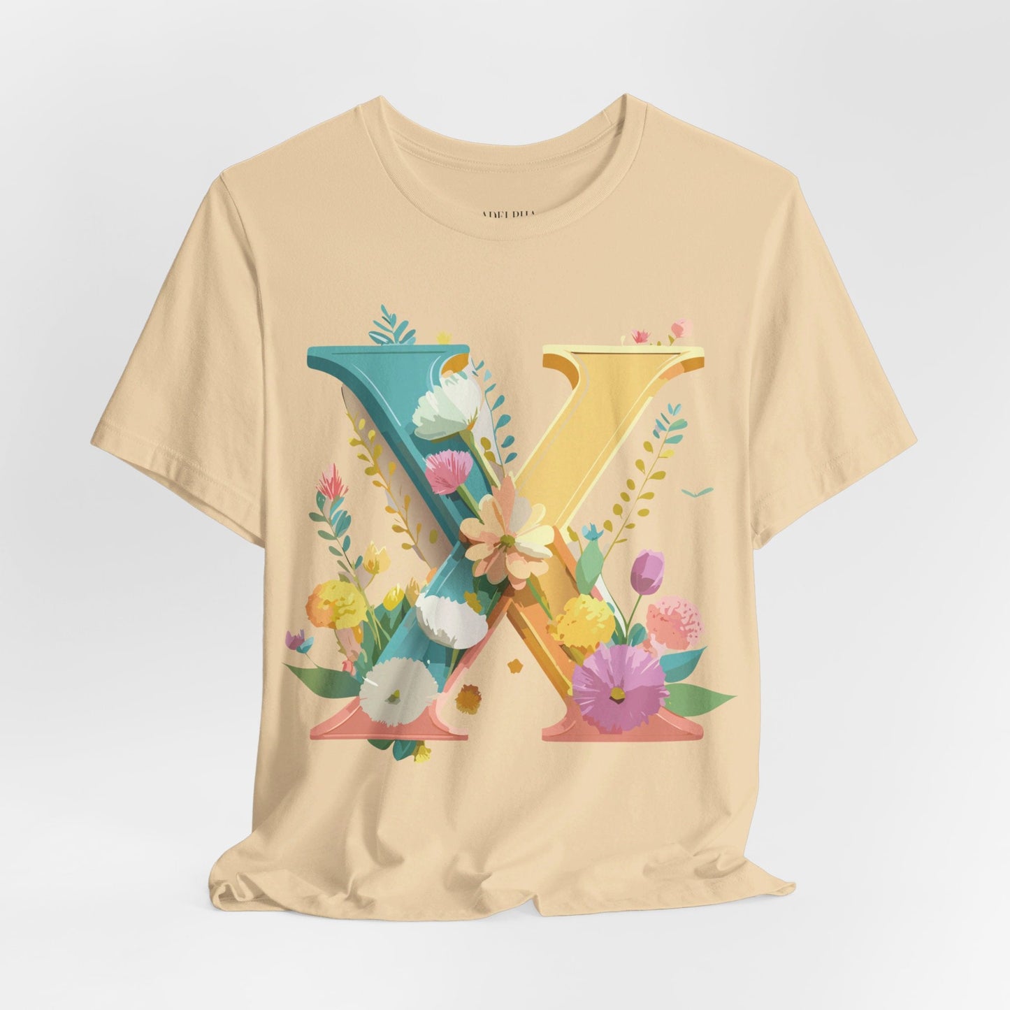Letter X Shirt Unisex Graphic Tee Premium Vintage Inspired Adelpha Artwork Short Sleeve