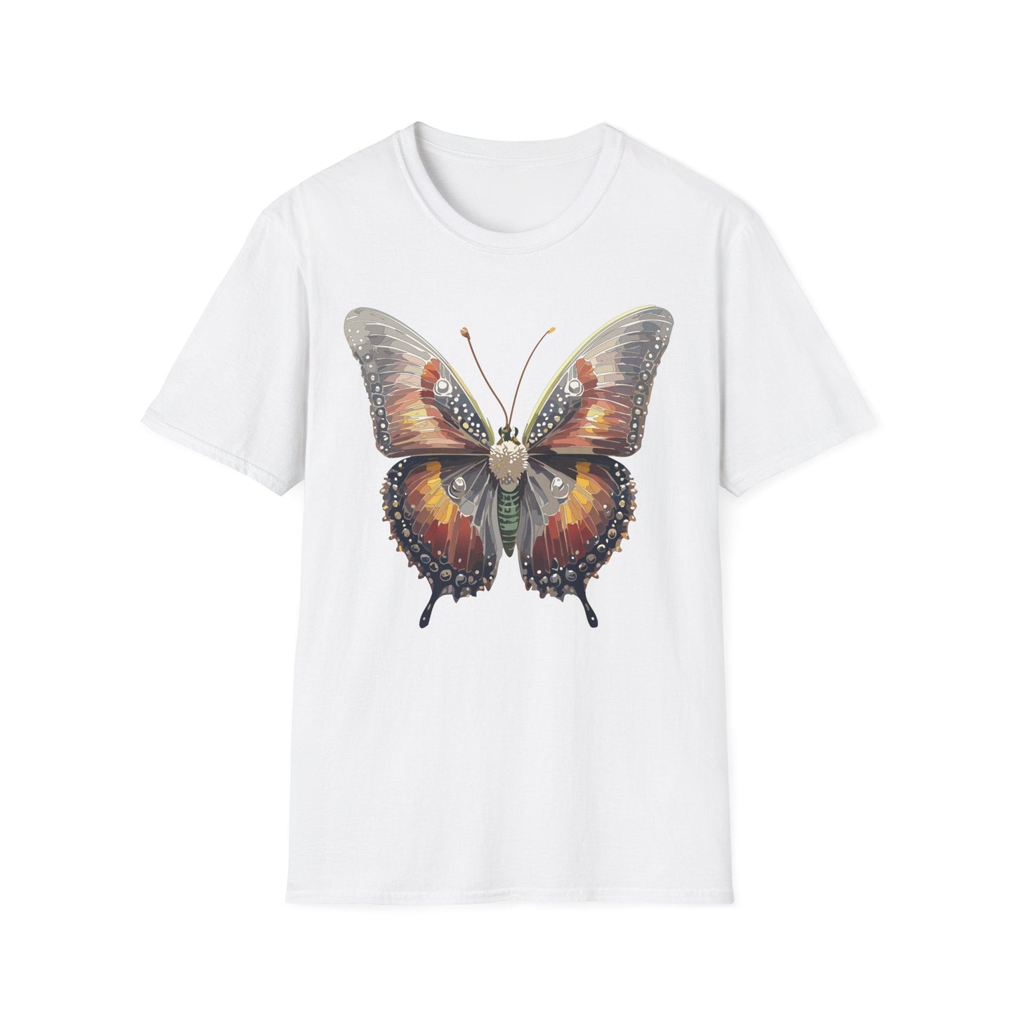 Butterfly Shirt Unisex Lightweight 100 Cotton Gildan Softstyle 64000 Tee Monarch Butterfly Design