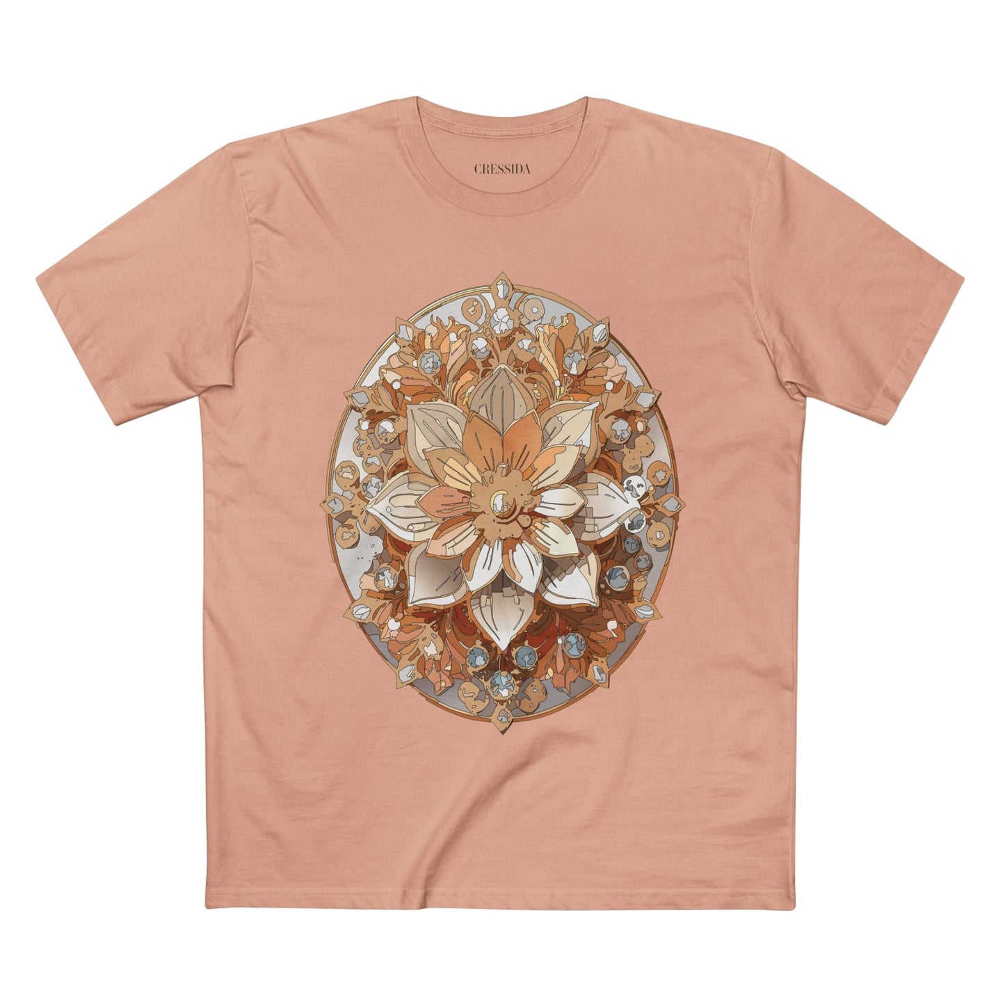 Floral Graphic T-Shirt Unisex 100 Cotton Art Design with Antique Flowers Tee 13
