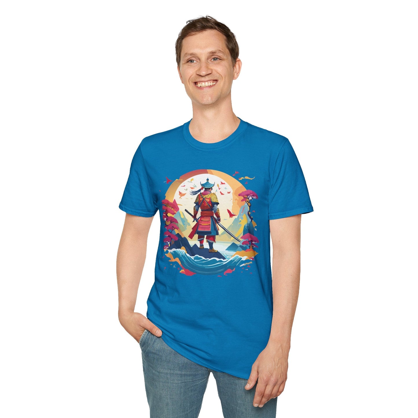 Samurai Shirt Unisex Tee Made With 100 Percent Ring Spun Cotton Soft Durable Comfort Gildan 64000