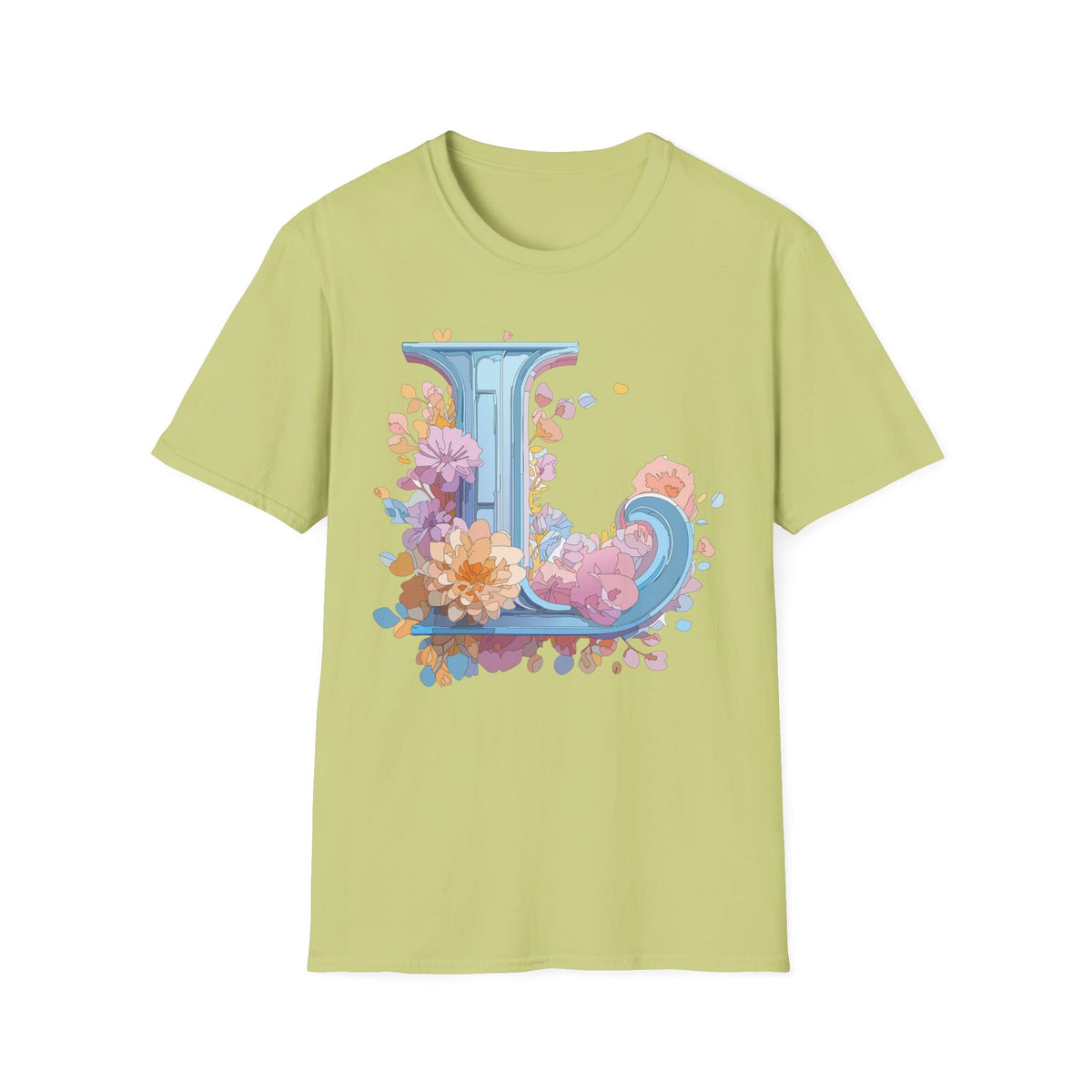Floral Letter L T-Shirt | Monogram Initial Tee