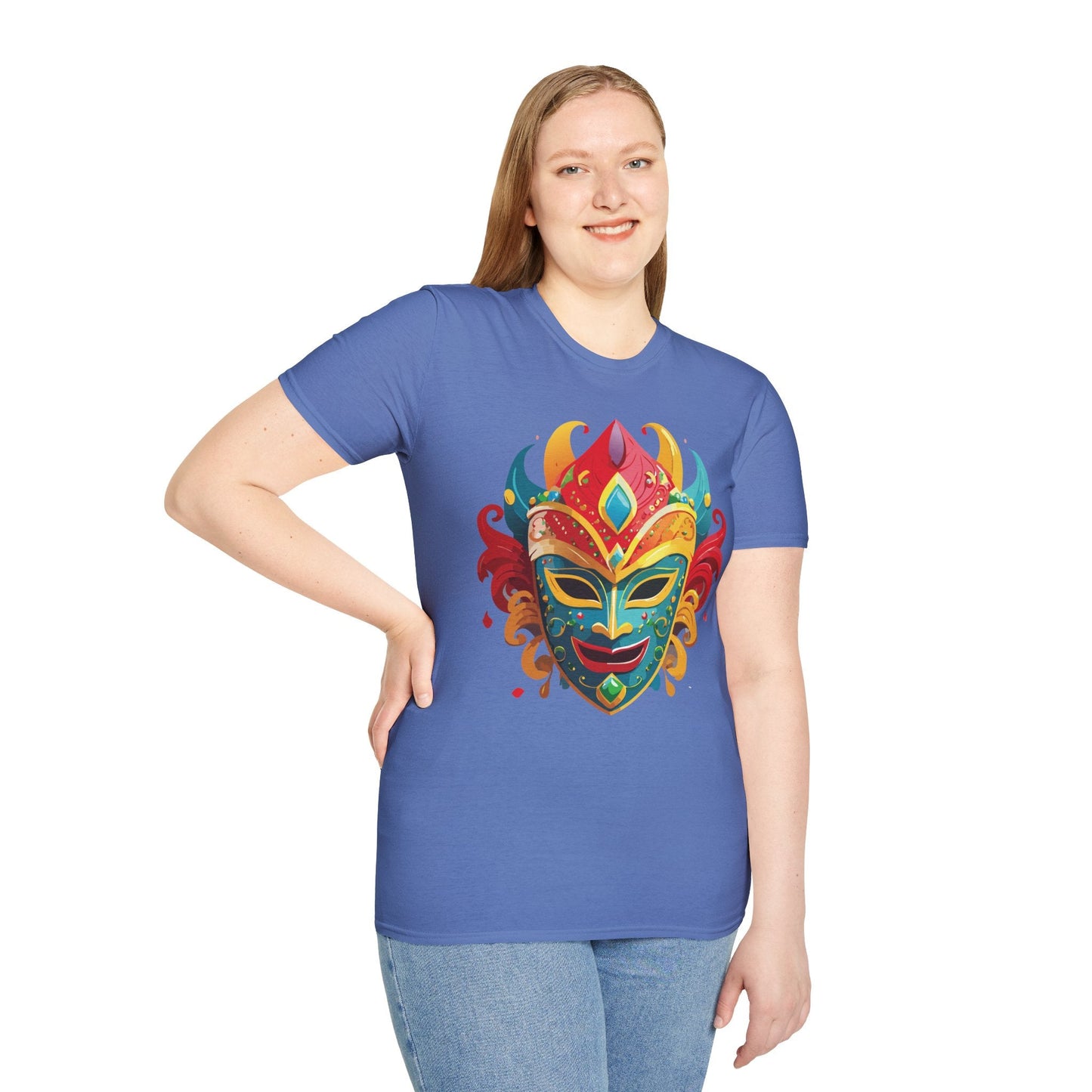 Mask Graphic Unisex Cotton Masquerade Design Artwork Tee 15
