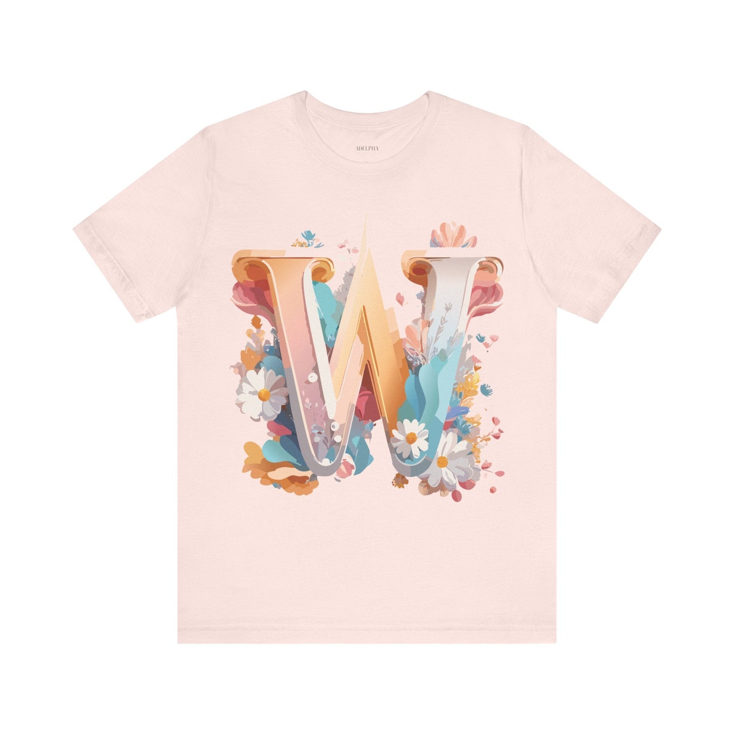 Letter W  Graphic Tee Unisex Jersey Short Sleeve Vintage Inspired ArtDesign