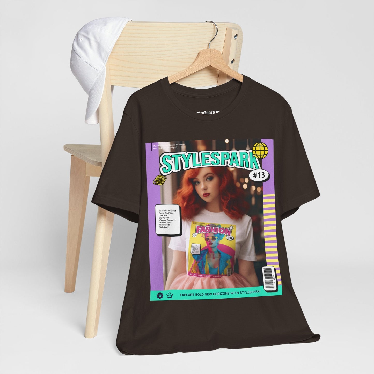 Magazine Cover Shirt Unisex Short Sleeve Tee Bold Vibrant Print Wearable Art