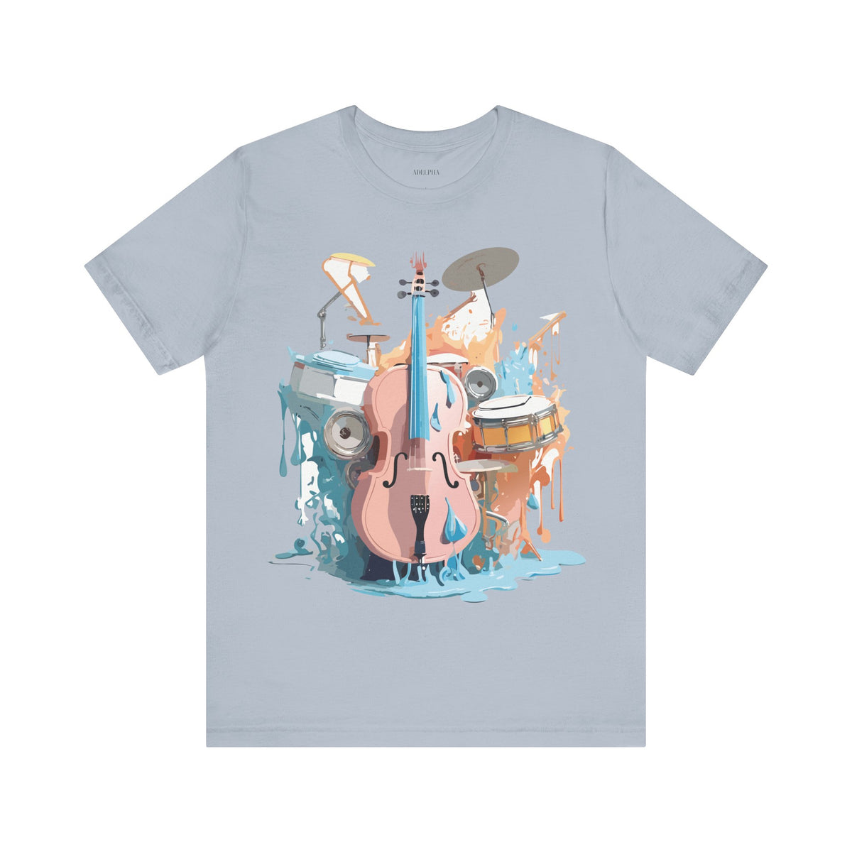Music Graphic Unisex Cotton Bella+Canvas Tee with Art Design m154