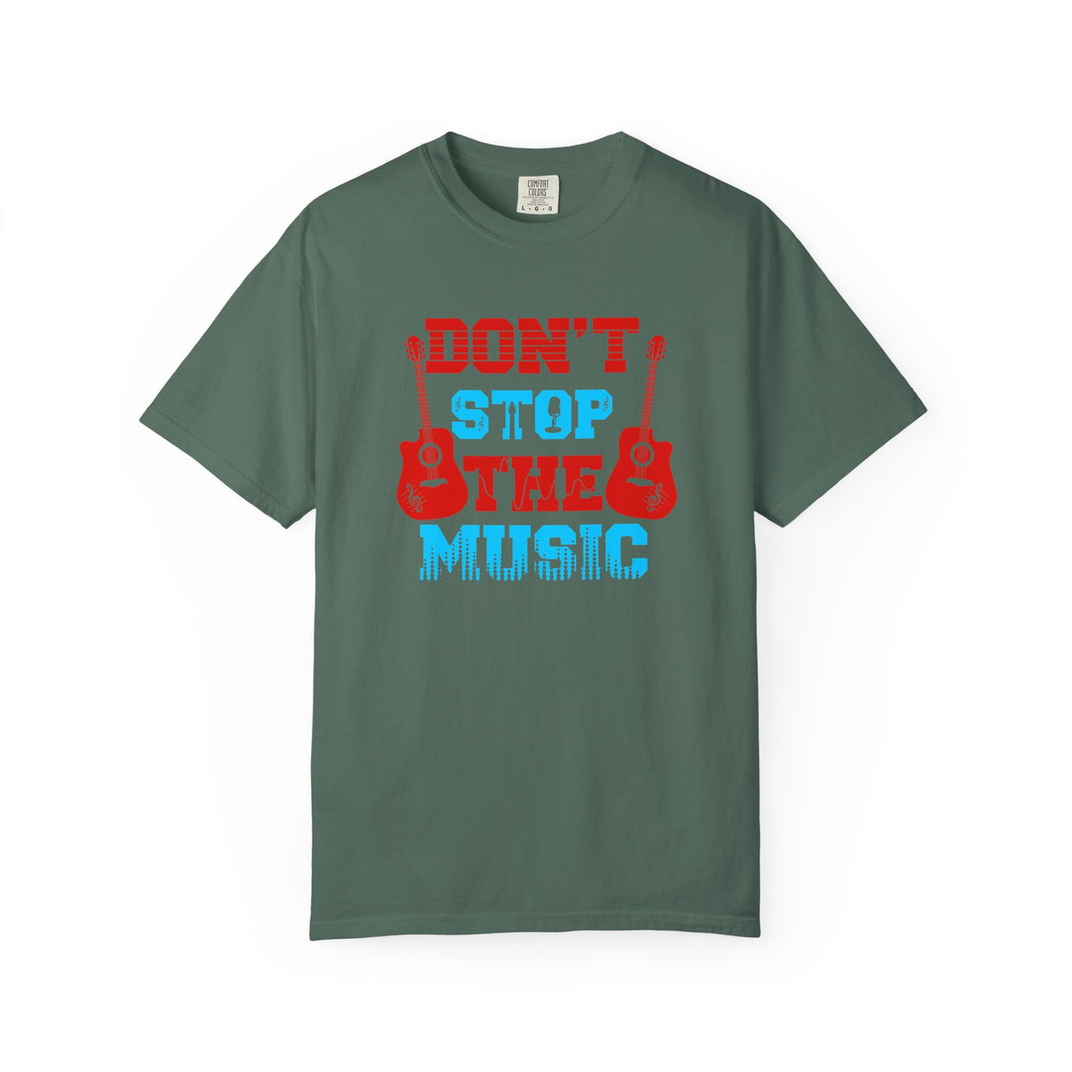 Don t Stop the Music T-Shirt Acoustic Guitar Typography Graphic Unisex Cotton Tee 042