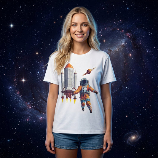 Cosmos Astronaut Graphic Tee Staple Unisex 100 Cotton Tee Shirt - CS-7