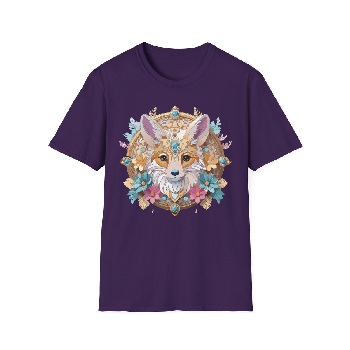 Boho Fox Mandala T-Shirt | Floral Fox Face Tee
