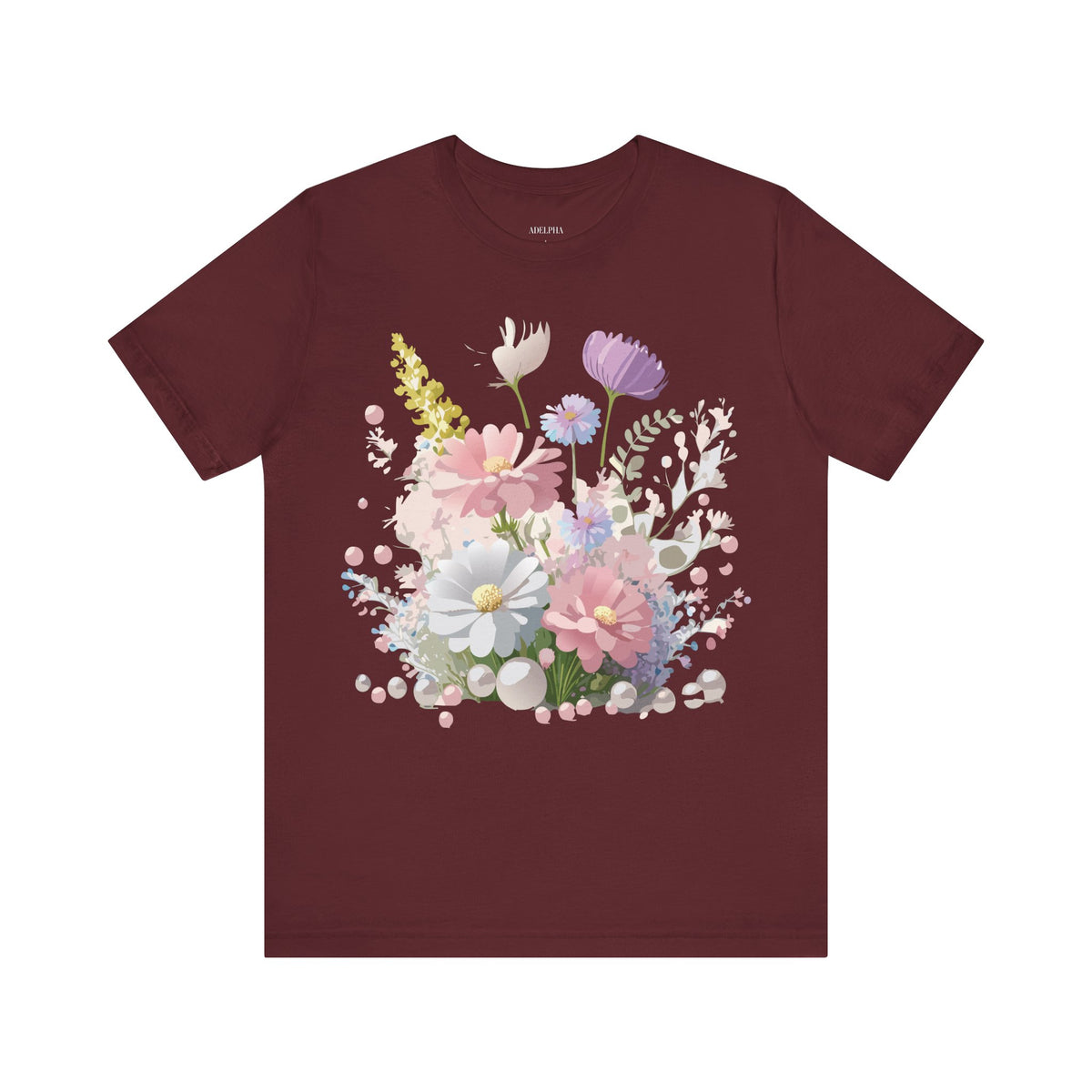 Floral Graphic Tee Shirt - Bella+Canvas Unisex 100 Cotton 21