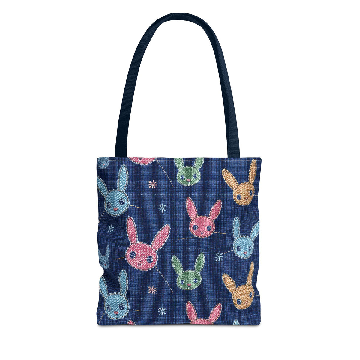 Denim Fabric Imitation Print Unisex Canvas Bag Poly Spun 3 Sizes Tote Bag 192-6
