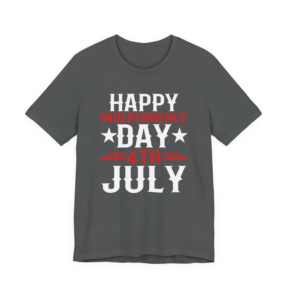 Happy Independence Day 4th July T-Shirt Patriotic Stars Stripes Unisex Cotton 016