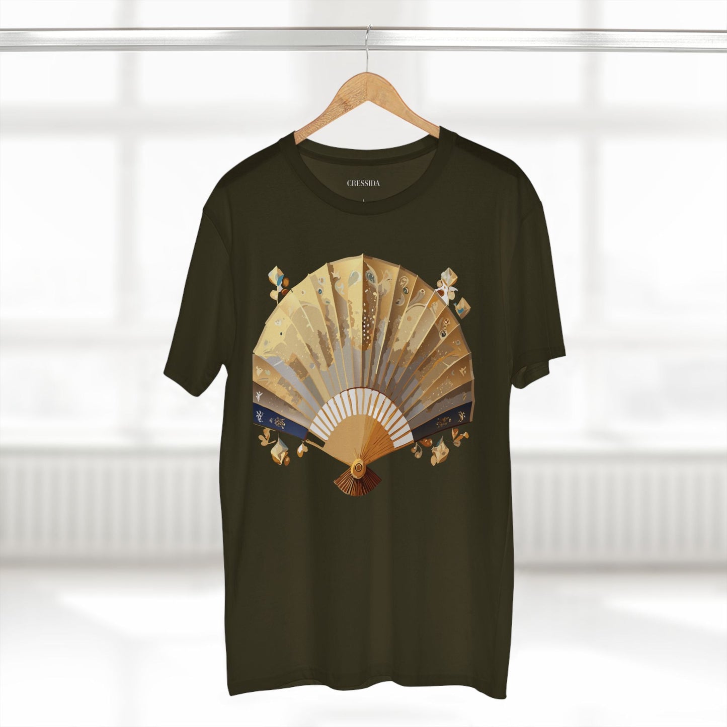 Antique Fan Graphic Design T-Shirt Unisex 100 Cotton Floral Carnival Artwork Tee 24