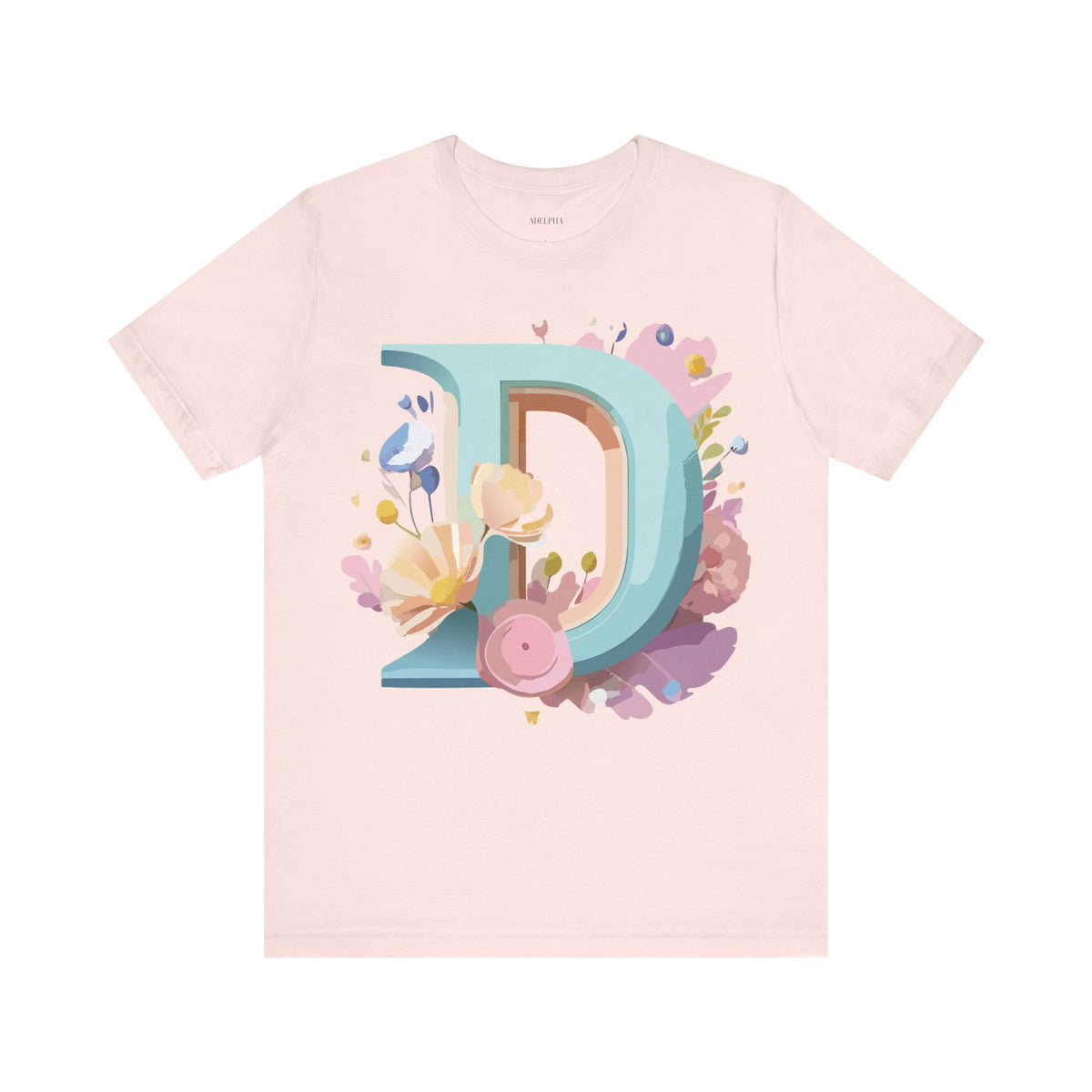 Letter D Graphic Unisex Cotton Bella+Canvas Tee with Art Letter Design