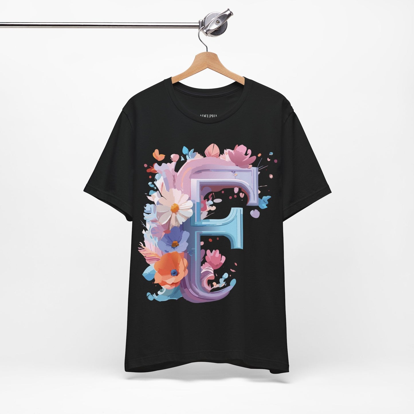 Letter F Shirt Graphic Tee Unisex Vintage Inspired Artwork From Adelpha Premium Short Sleeve