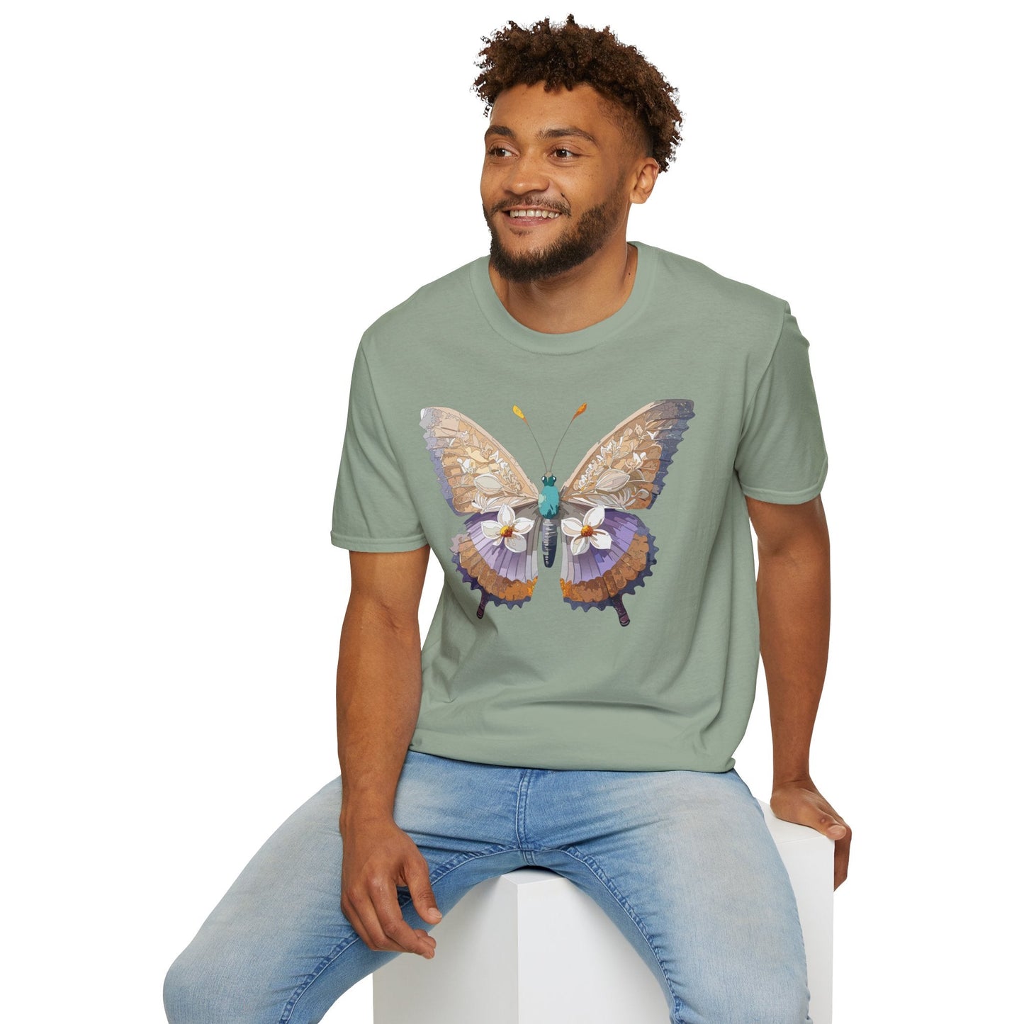 Butterfly Shirt Unisex T Shirt With Monarch Design Softstyle Gildan 64000 100 Percent Cotton Tee