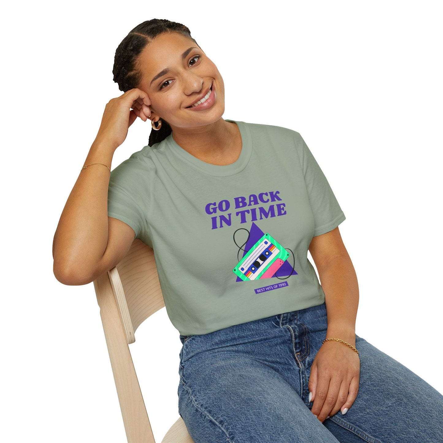 Retro Go Back In Time Cassette T-Shirt Unisex Cotton