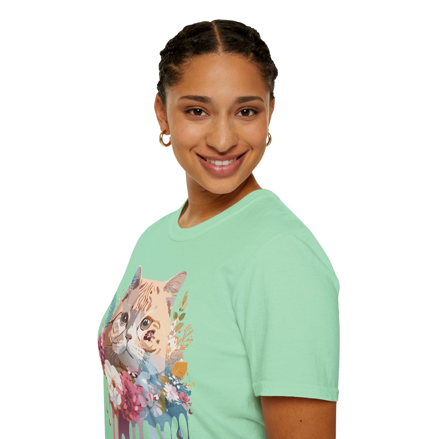 Cat Shirt Unisex Cat Tee Kitten Print Softstyle Gildan 64000