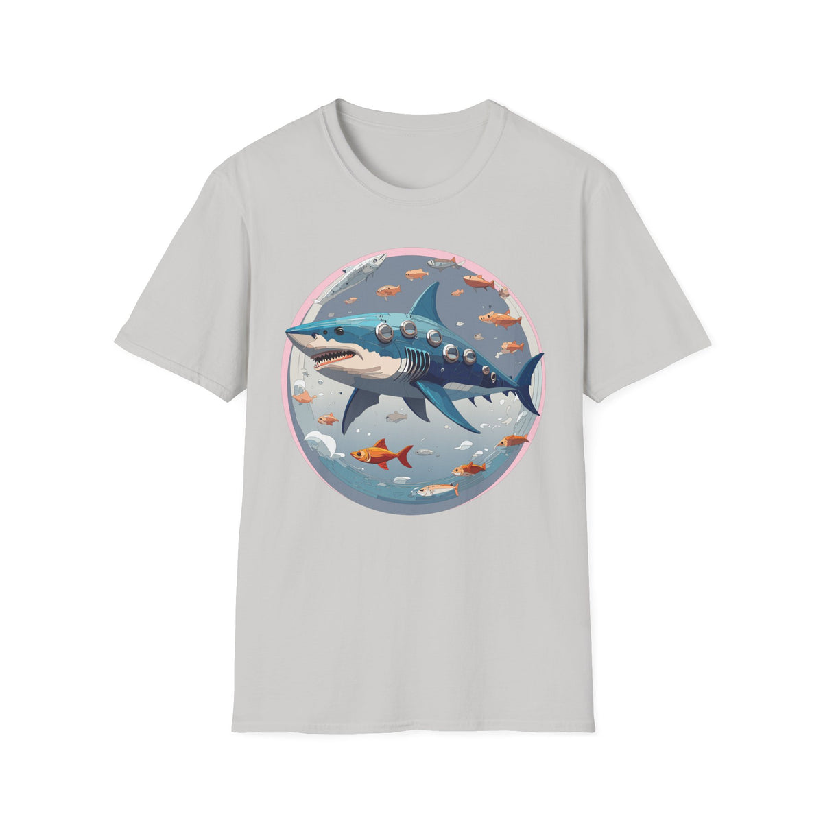 Steampunk Shark T-Shirt | Submarine Porthole Ocean Illustration