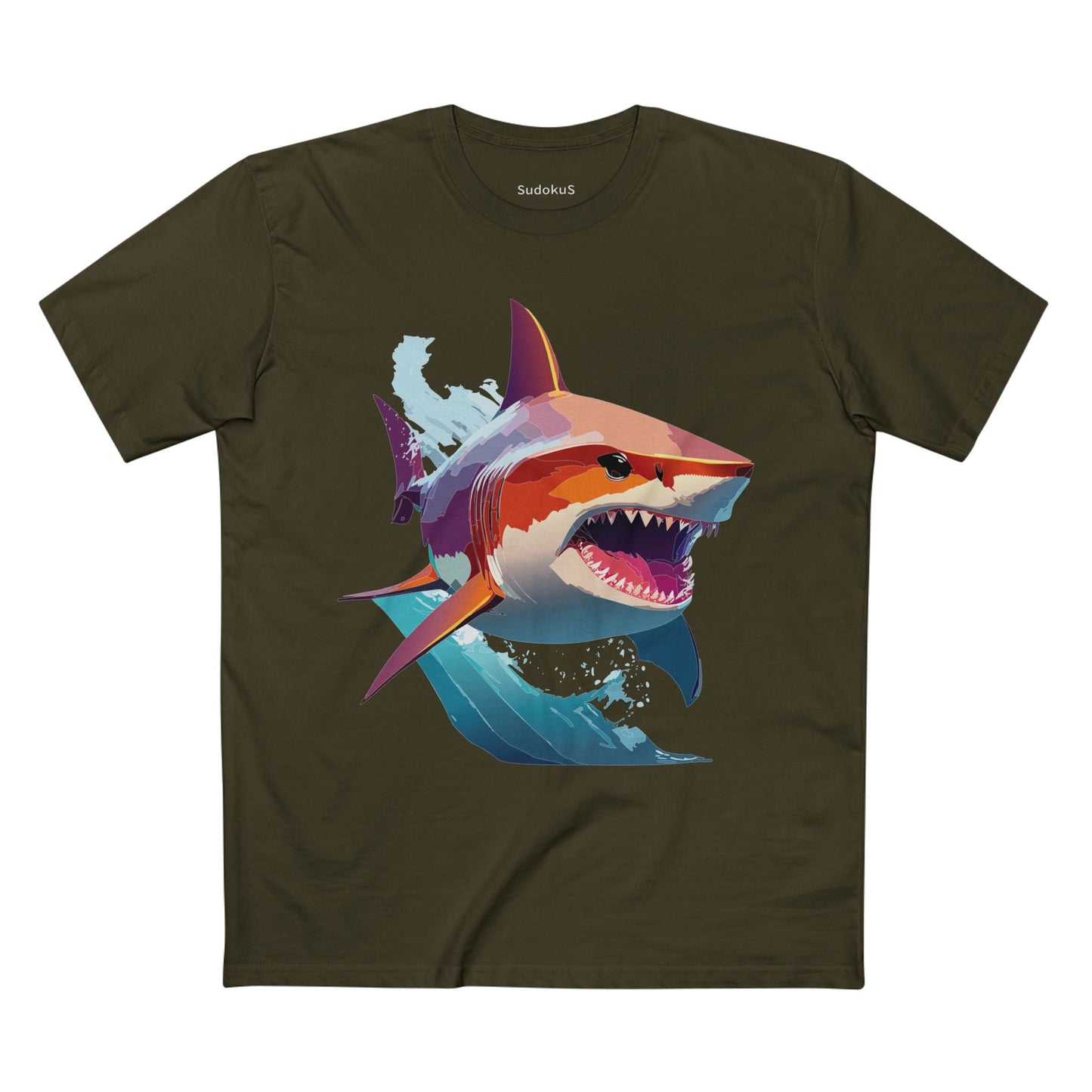 Shark Graphic Unisex 100 Cotton Staple Tee with Animal Design Artwork 10