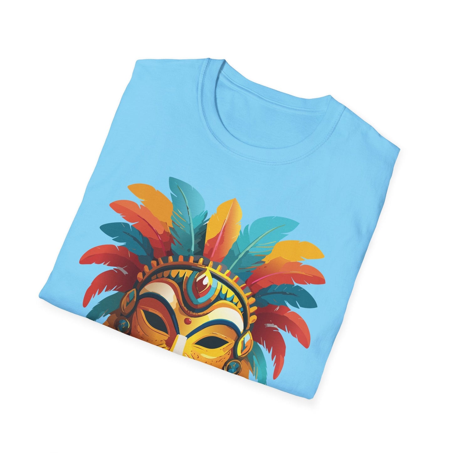 Mask Tee Shirt Unisex Masquerade Design Gildan Softstyle 100 Percent Cotton Tee for Everyday Comfort