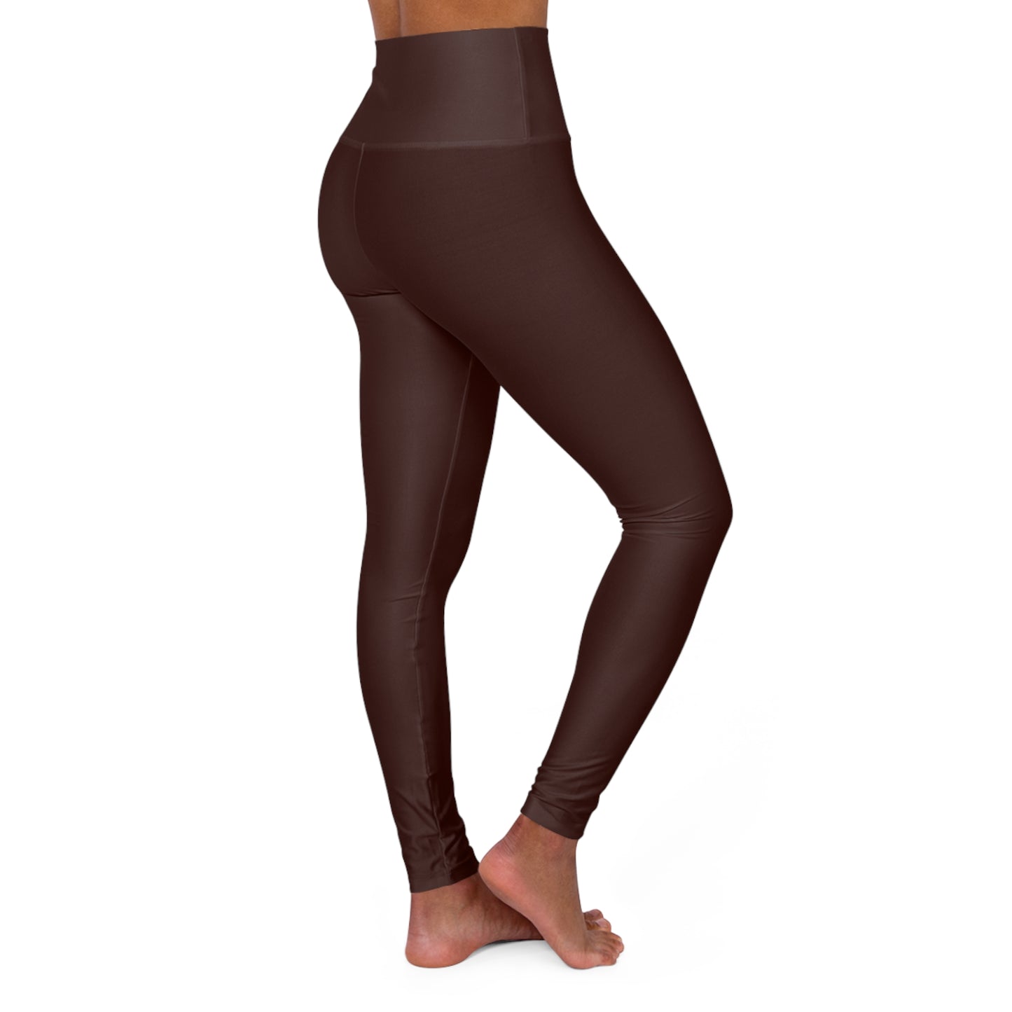 High-Waist Rich Mahogany Yoga Leggings Comfortable Brown Women's Seamless Poly-Span Activewear