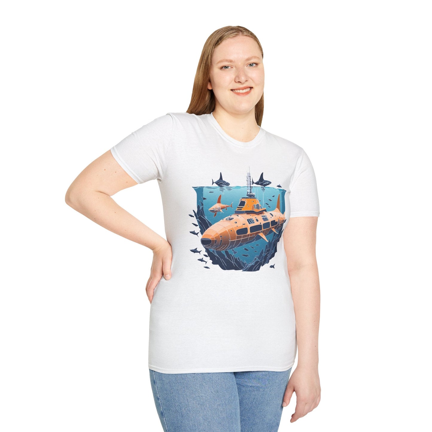 Ocean T Shirt Unisex Gildan Softstyle 64000 Ocean Theme Tee 100 Percent Cotton Fabric