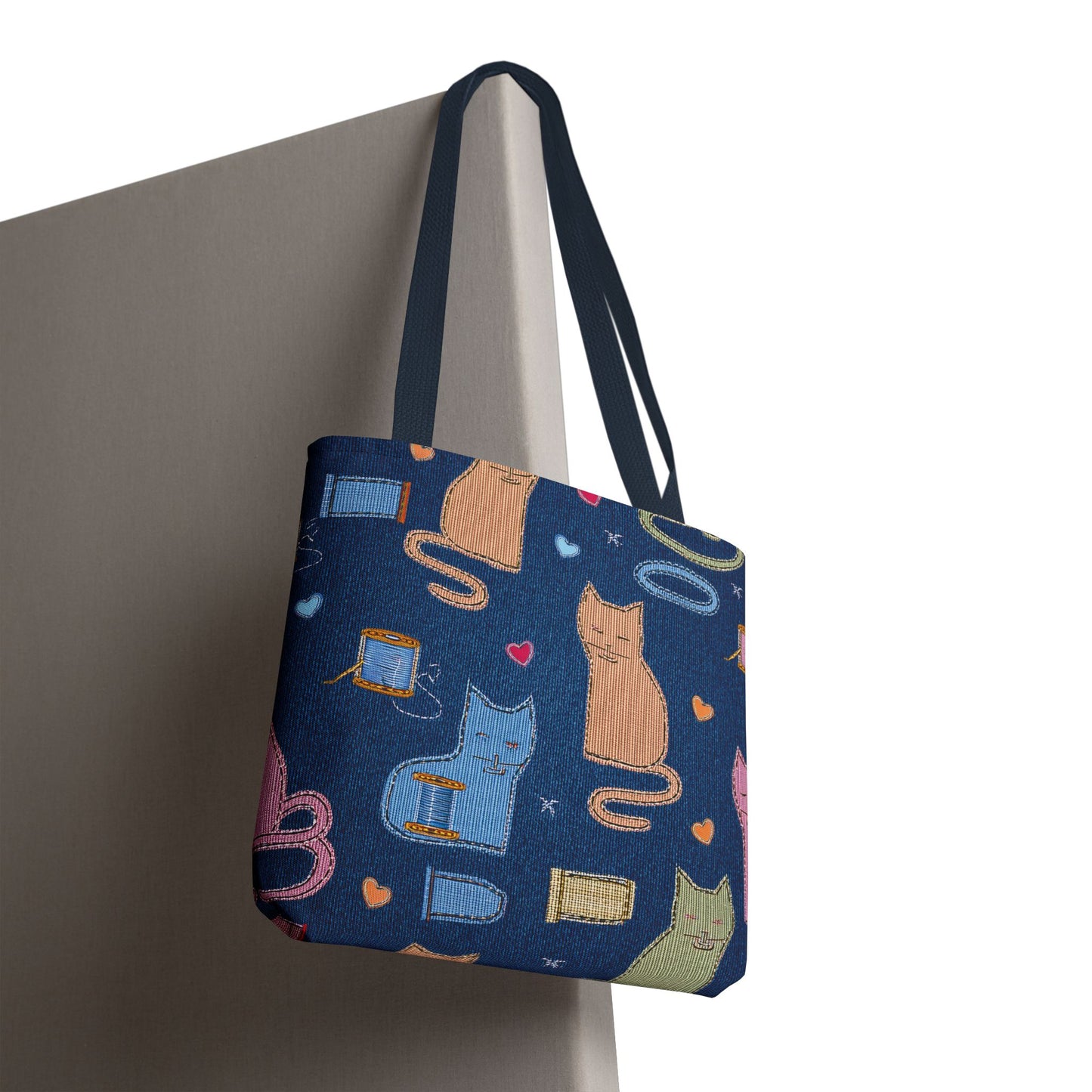 Love Day Graphic Design Denim Fabric Imitation Print Unisex Canvas Bag POLY 3 Sizes Tote Bag 201-19