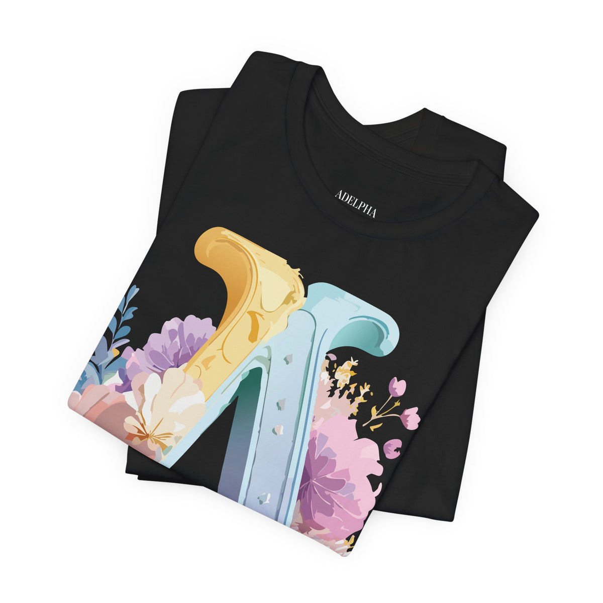 Letter A Graphic Unisex Cotton Bella+Canvas Tee with Art Letter Design