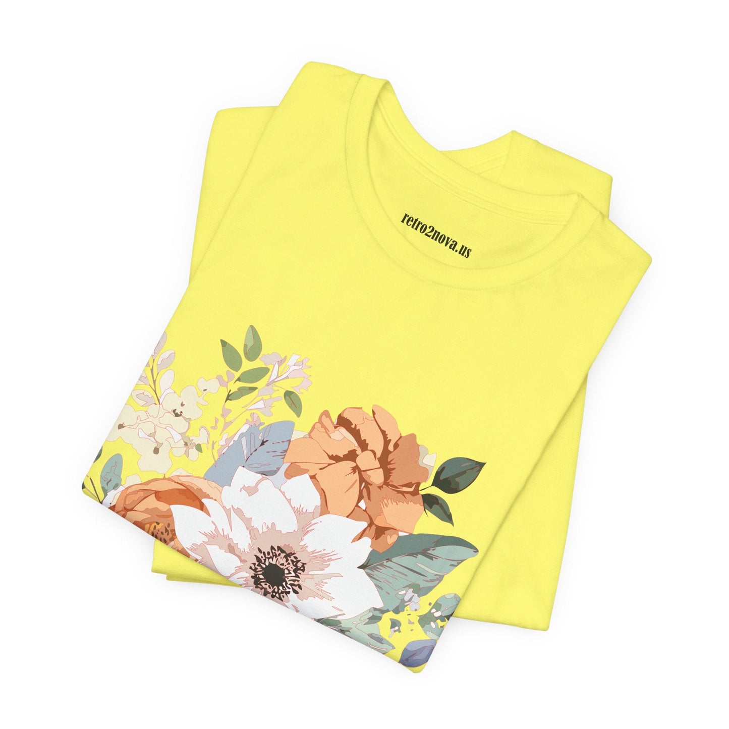 Unisex Floral Shirt Jersey Short Sleeve Tee Lightweight Breathable Flowers Collection Retro2Nova