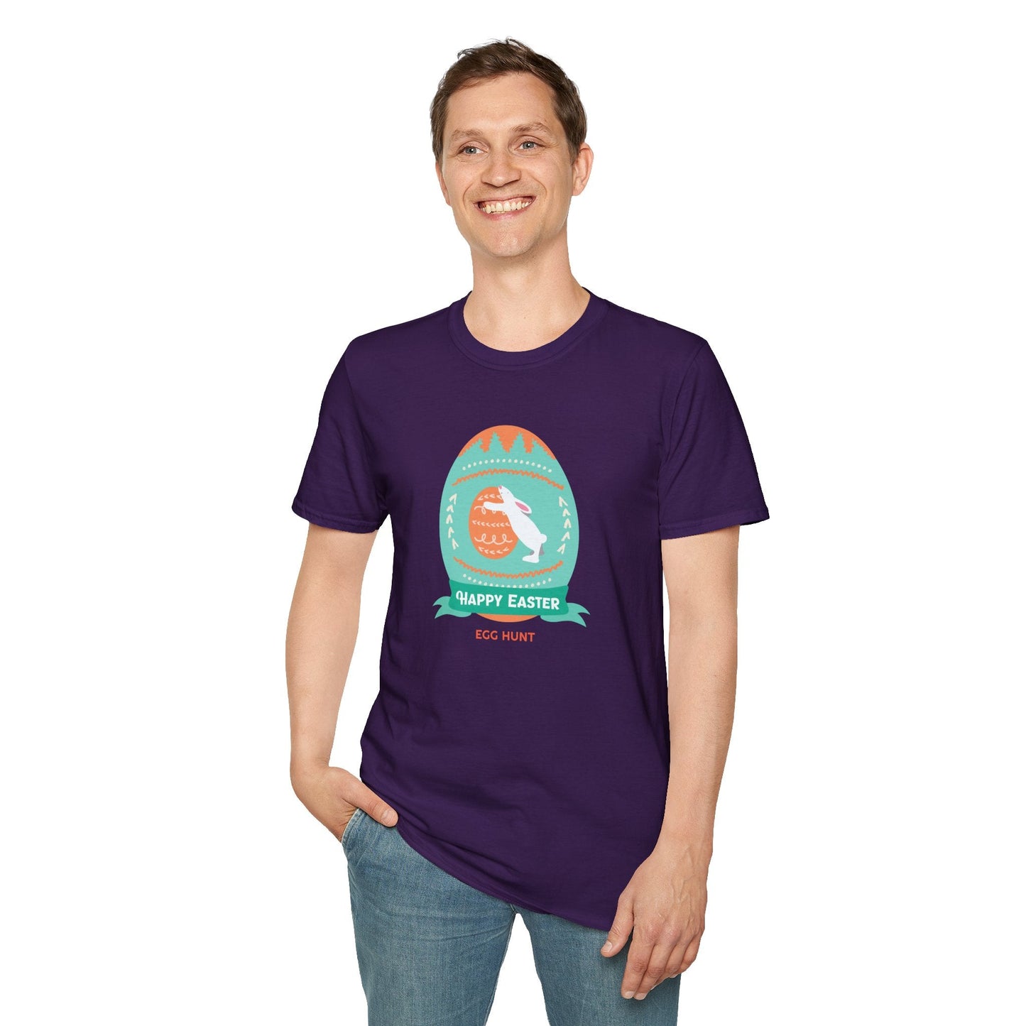 Easter Egg T Shirt Unisex Softstyle Tee With Easter Signature Design 100 Percent Ring Spun Cotton