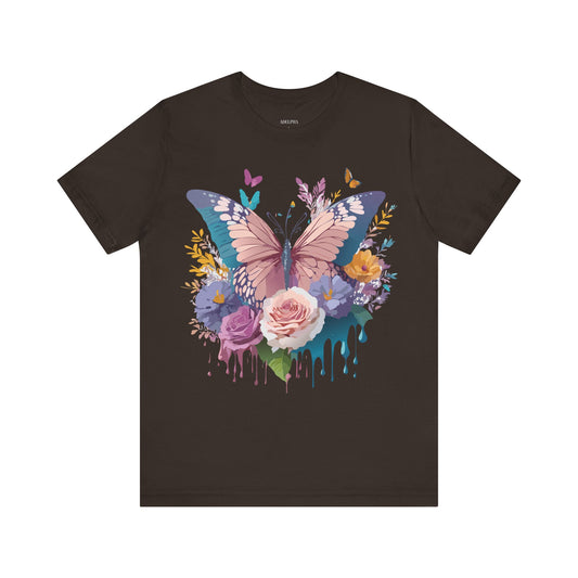 Butterfly Graphic Unisex Cotton Bella+Canvas Tee with Art Design n43