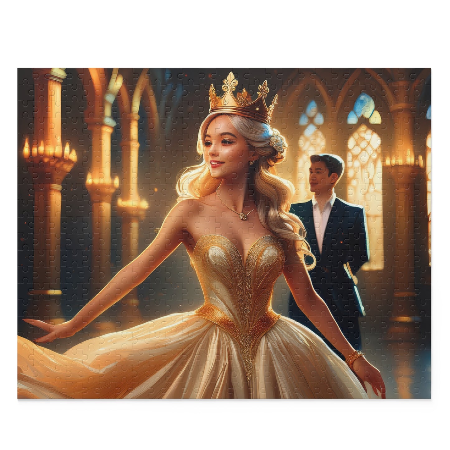 Prince and Princess Puzzle 500-Chipboard Pieces in Box | Kids Puzzles Size: 16" x 20",  Ages 9+ and Family pn38