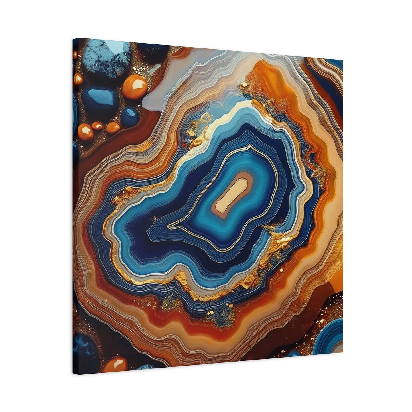 Agate Stone Graphic Print Canvas, Oil Paint Print 20x20, 24x24, 30x30, 32x32, 36x36 Canvas Pine-Wood Inner Frame MC-189