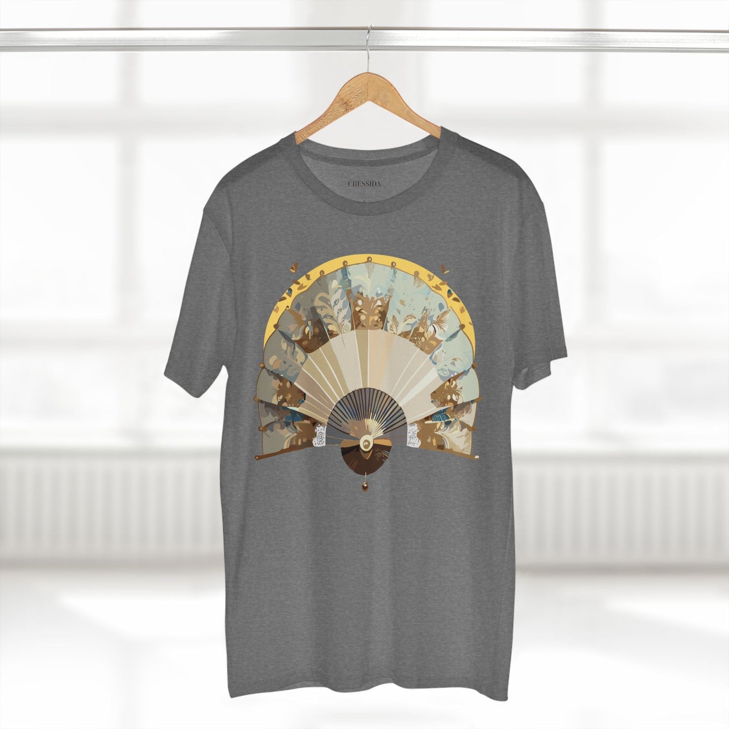 Antique Fan Graphic Design T-Shirt Unisex 100 Cotton Floral Carnival Artwork Tee 26