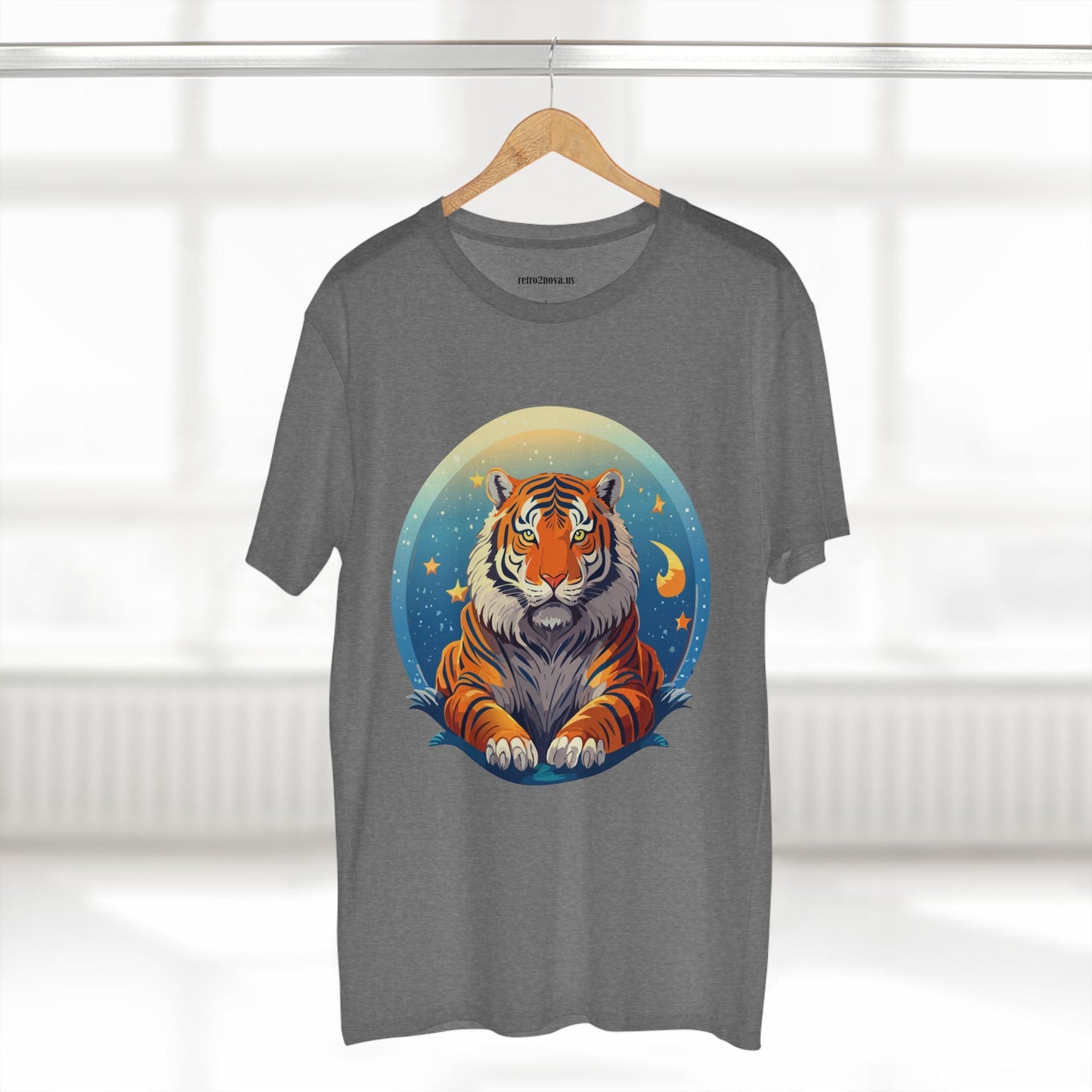 Tiger Animal Shirt Unisex Premium Cotton Tee With Original Art Design By Retro2Nova Soft Comfortable Everyday Wear