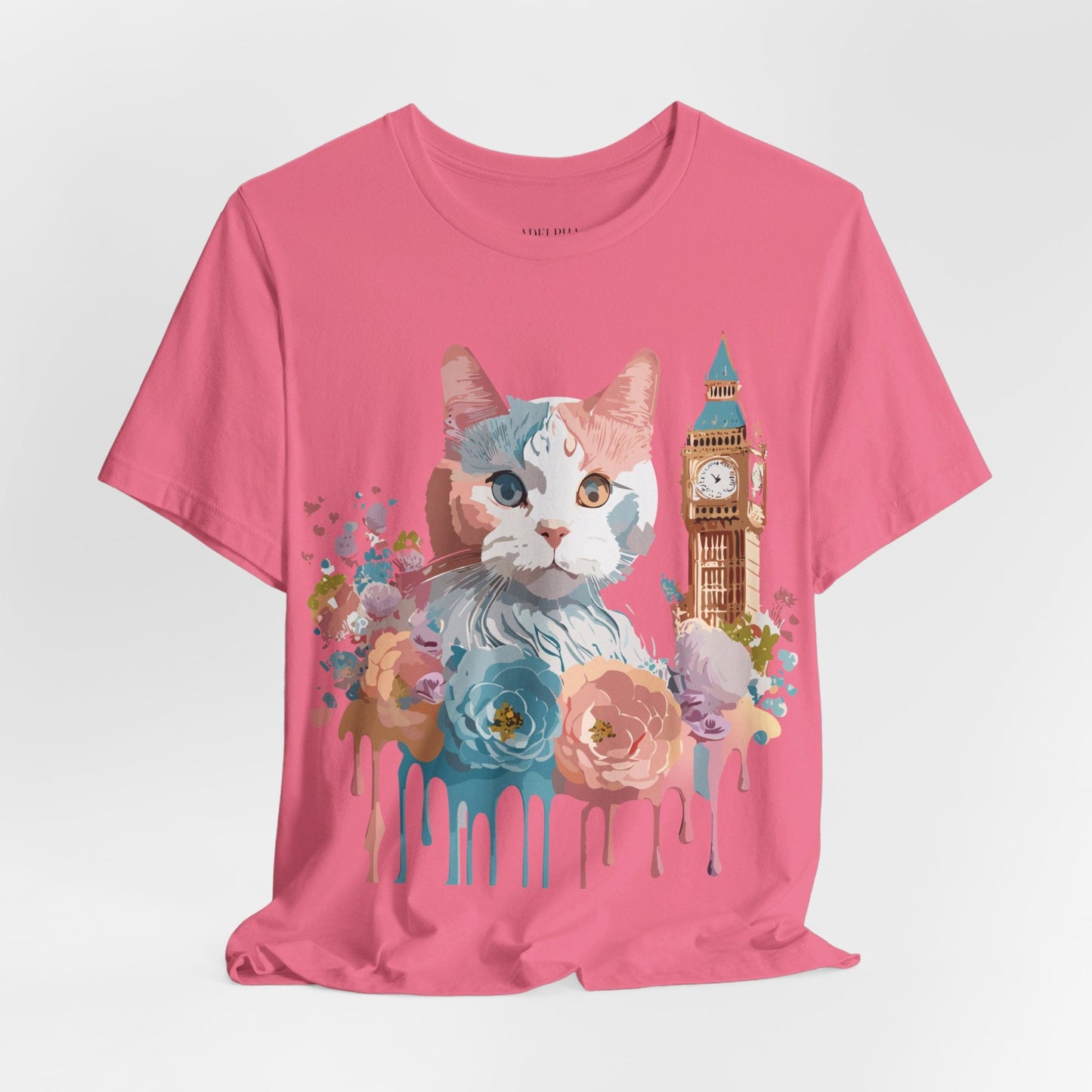 Unisex Cat Graphic Tee With Short Sleeve Vintage Inspired Art Adelpha