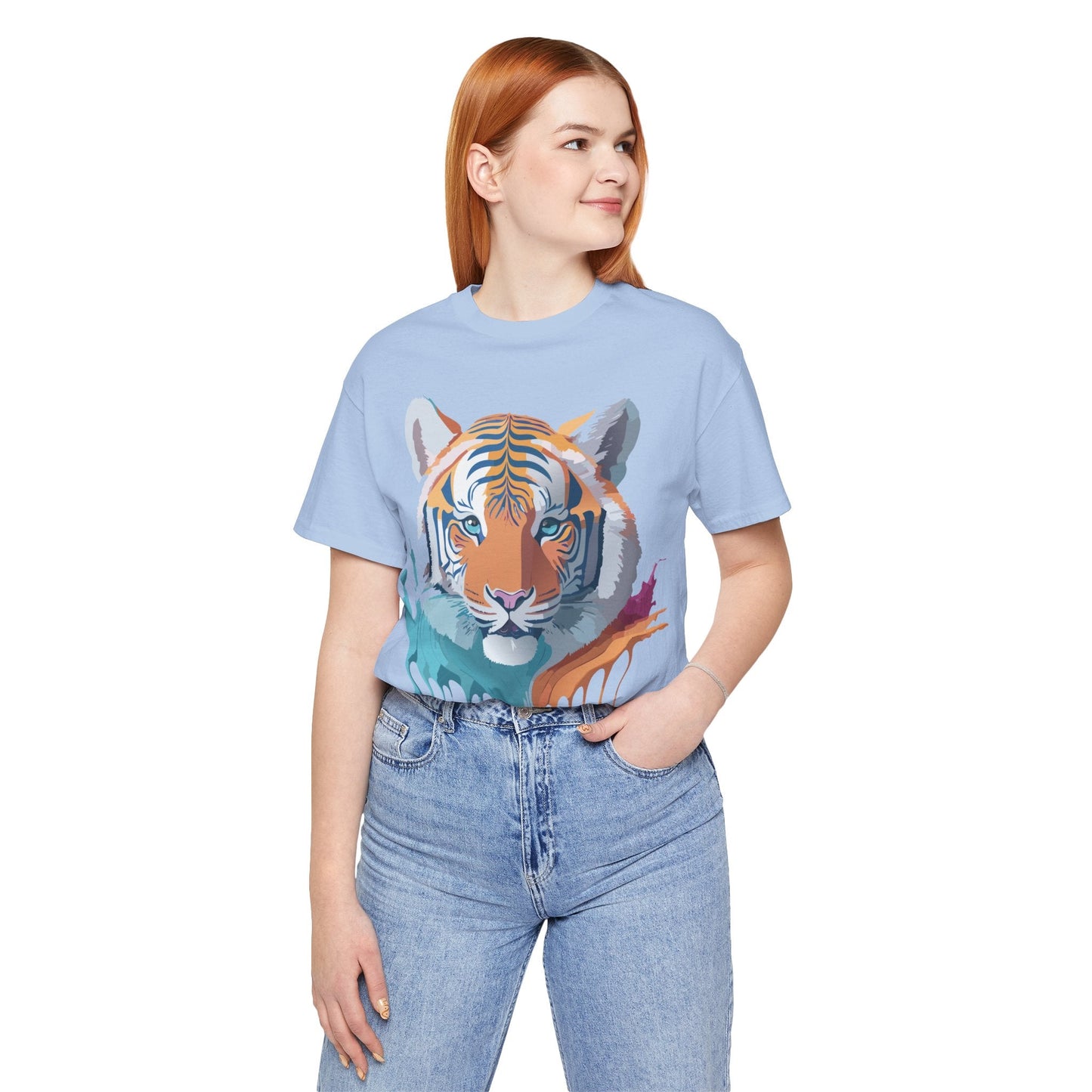 Tiger Graphic Tee Unisex Short Sleeve Shirt With Vintage Inspired Adelpha Artwork