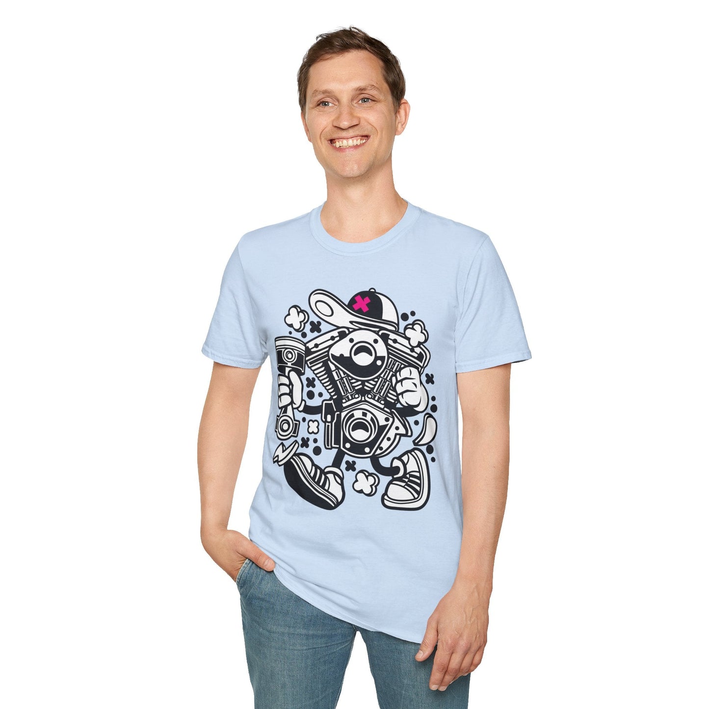 Cartoon T Shirt Animation Tee Funny Tee Unisex Gildan Softstyle 64000 100 Percent Cotton