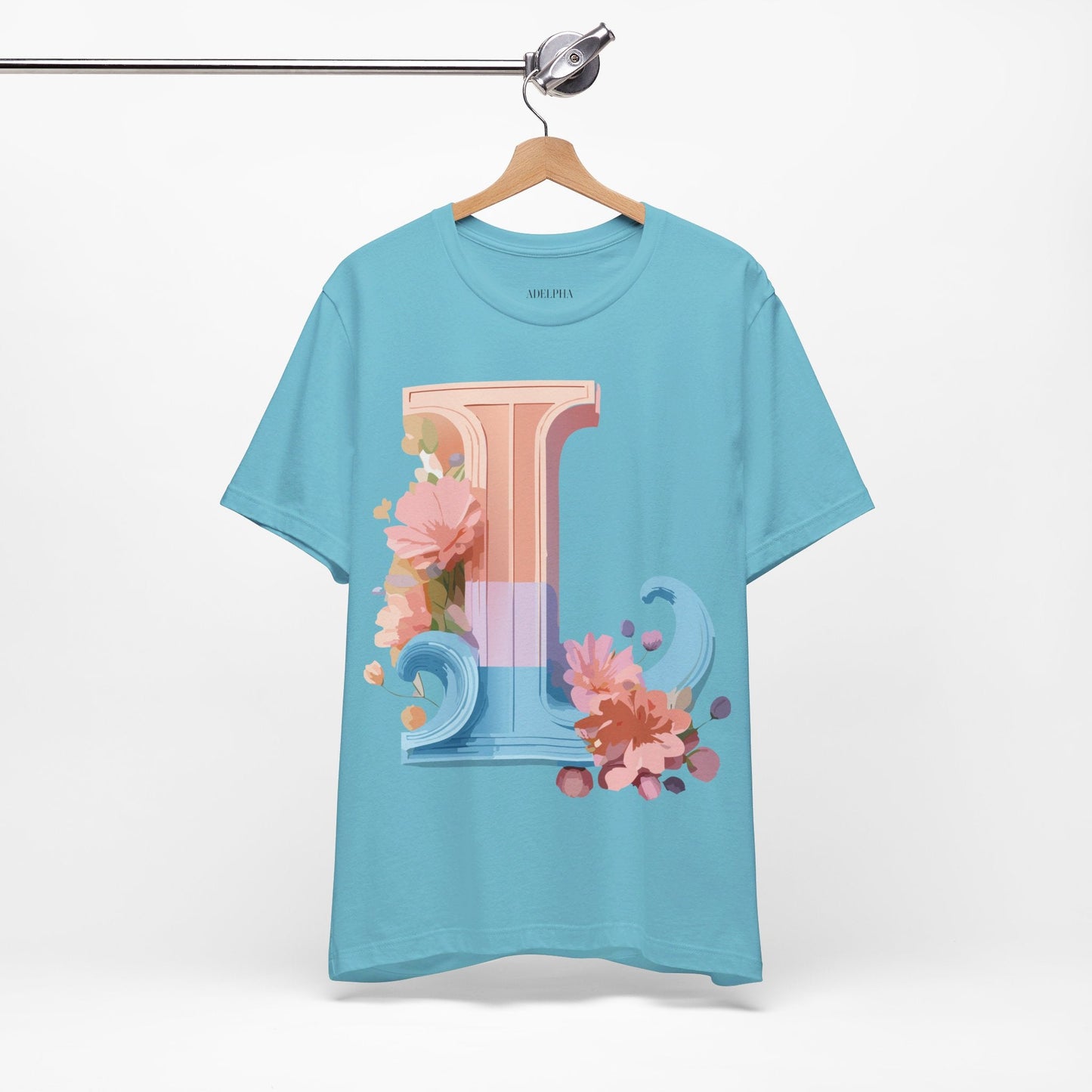 Letter L Shirt Unisex Graphic Tee Vintage Inspired Artwork By Adelpha For Everyday Style