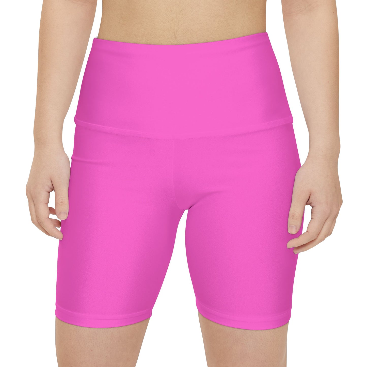 Bubblegum Fizz Purple Workout Shorts — Women's High-Waist Pink Biker Shorts