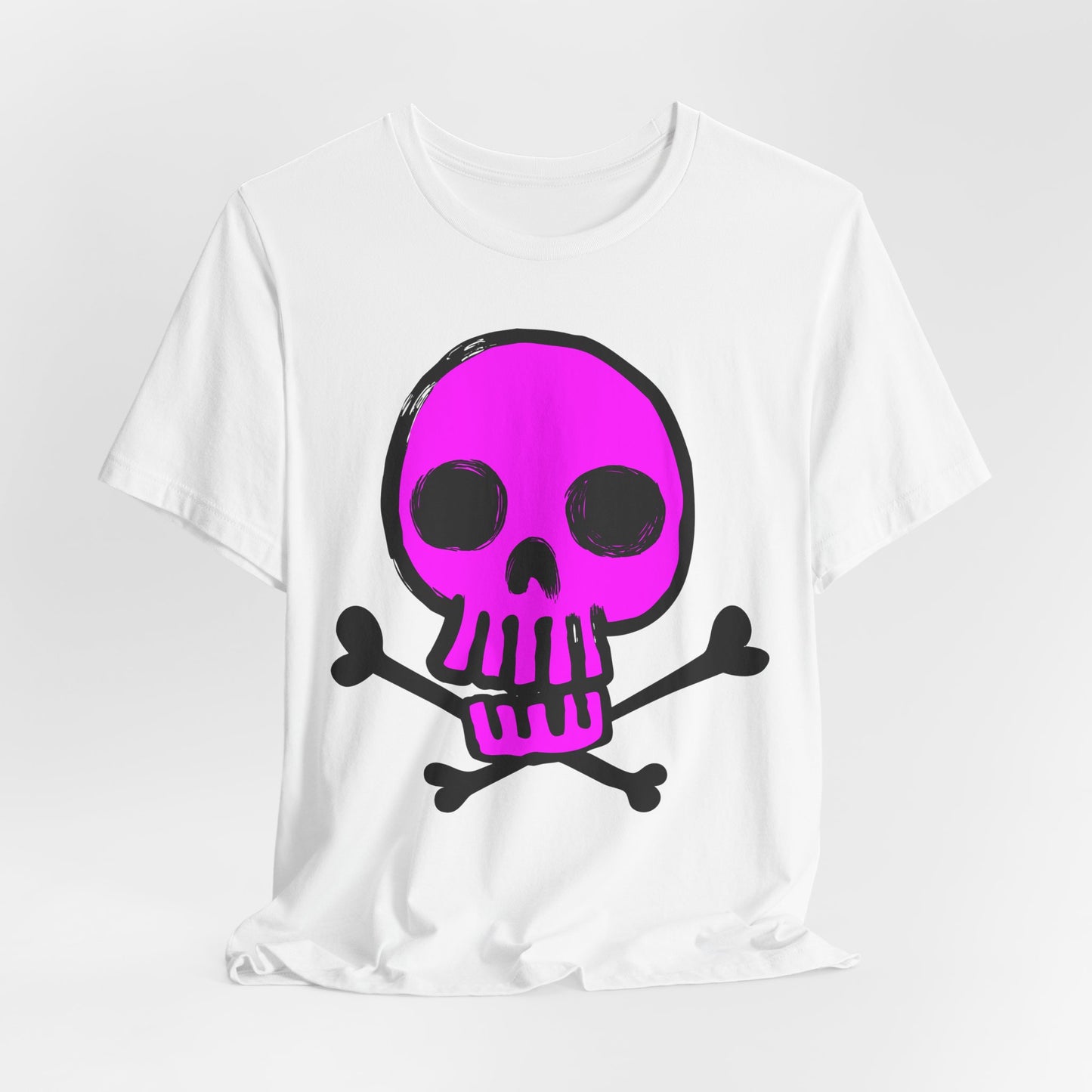 Pink Skull Graphic Design Tee, Skull Shirt, Vintage Tees, Art Design T-Shirt, Vintage Graphic Tee, Art Shirts with Skulls