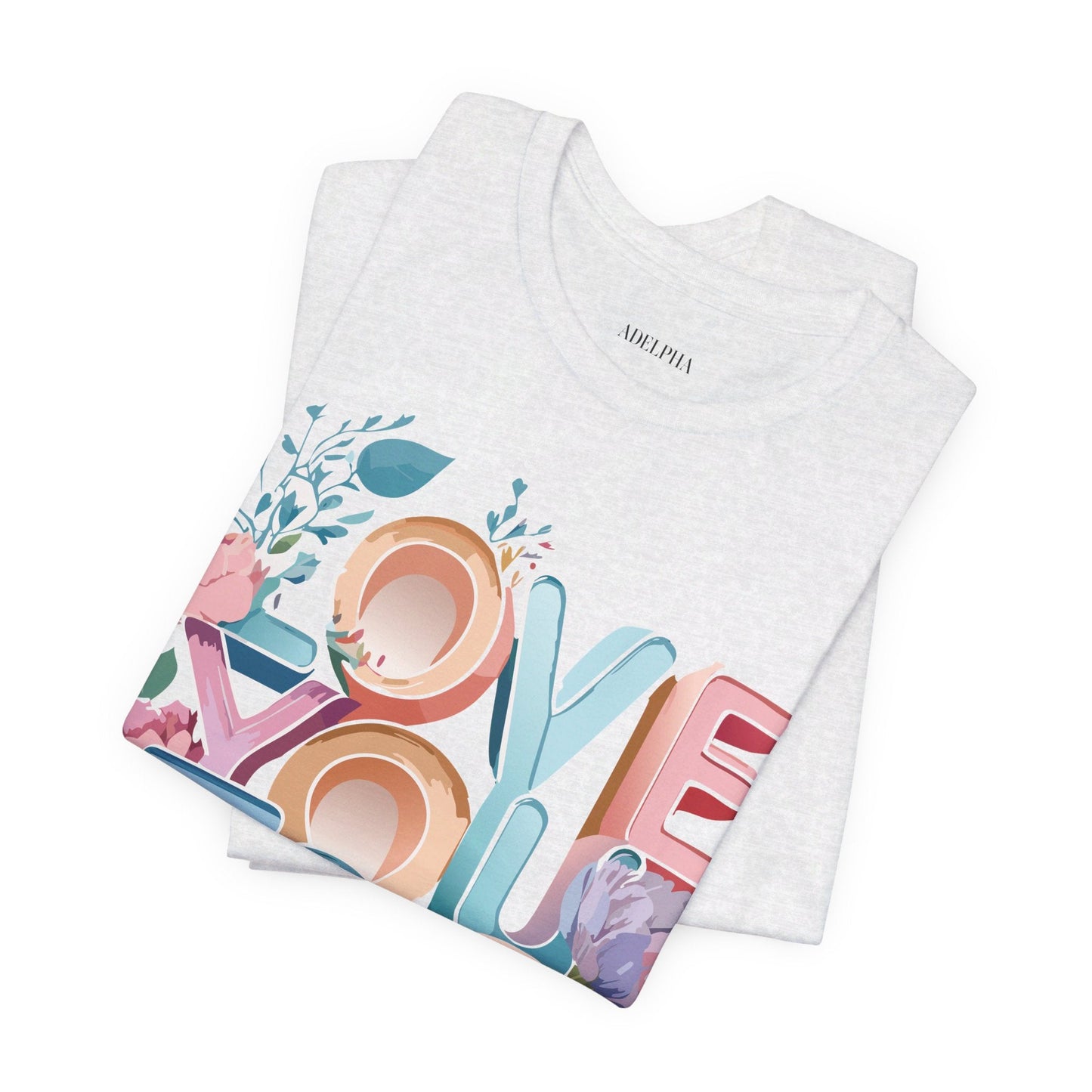 Valentine Day Graphic Unisex 100 Cotton Vintage Artwork with Love and Flower Design Tee 39