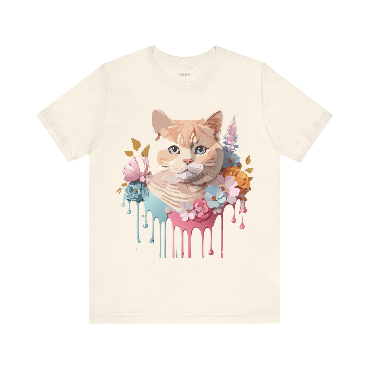 Cat Graphic Unisex Cotton Bella+Canvas Tee with Art Animal Design e202