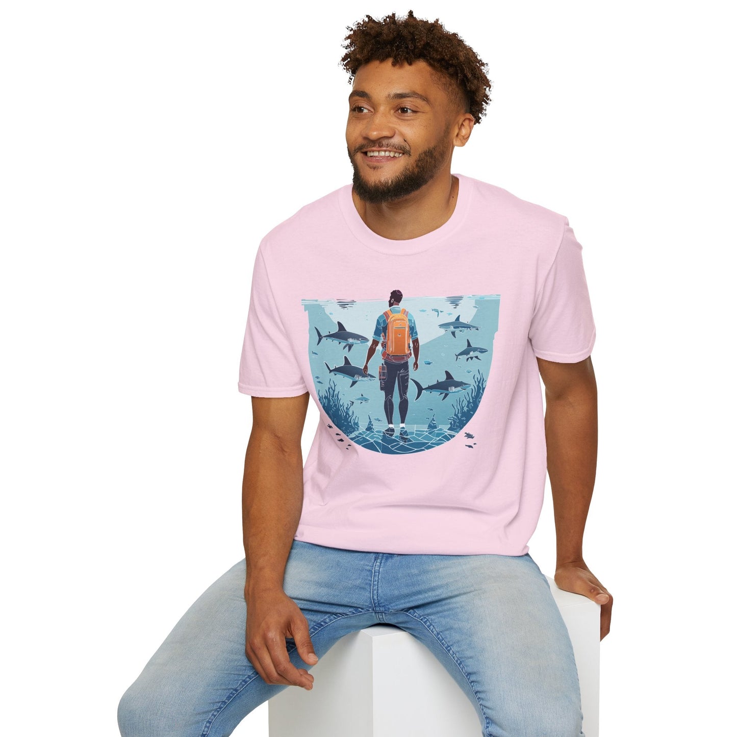 Ocean Tee Shirt Unisex Softstyle T Shirt With Ocean Art Design U Boat Theme Graphic Artwork Edition