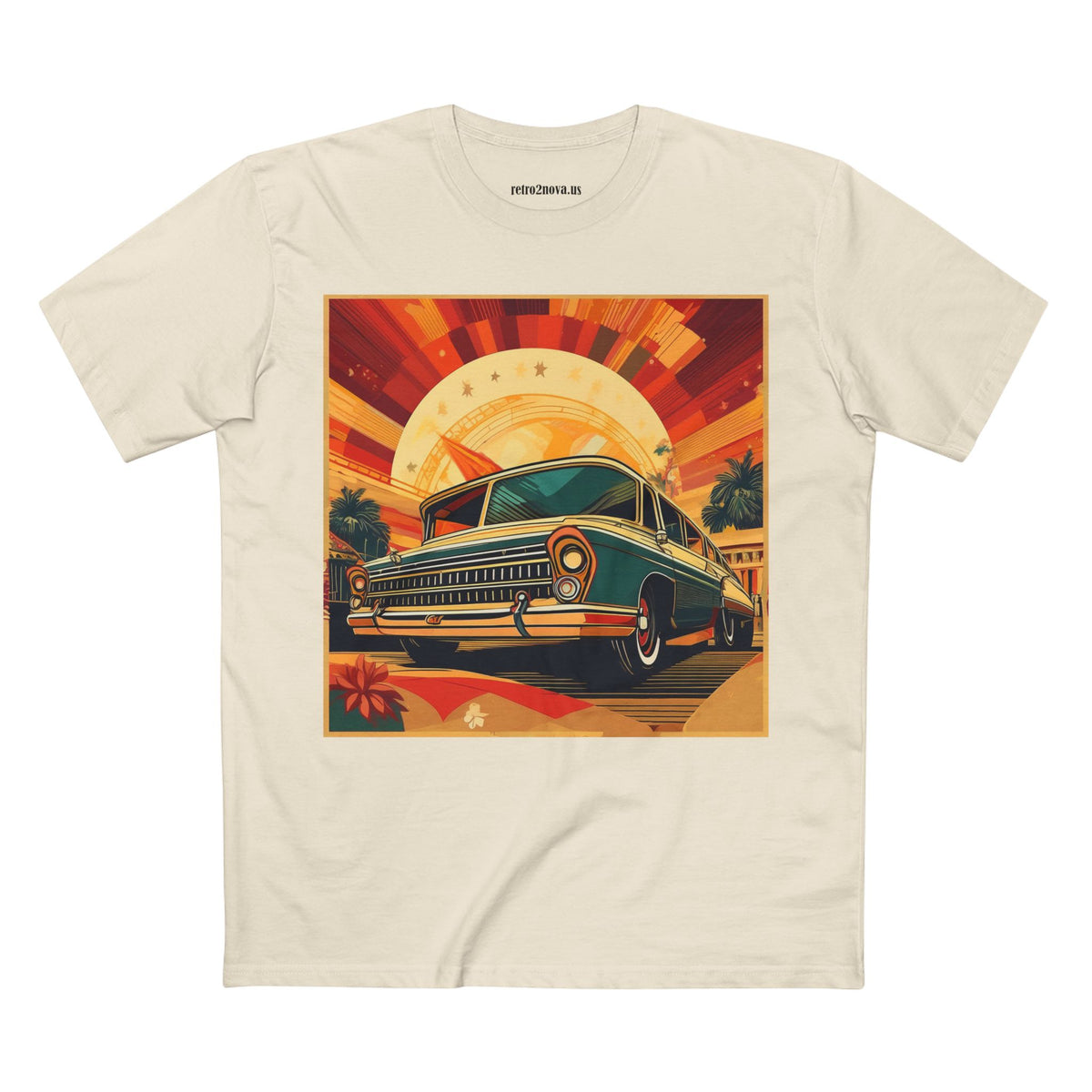 Retro Car Vintage Graphic Tee Staple Unisex 100 Cotton Tee Shirt - RC-17