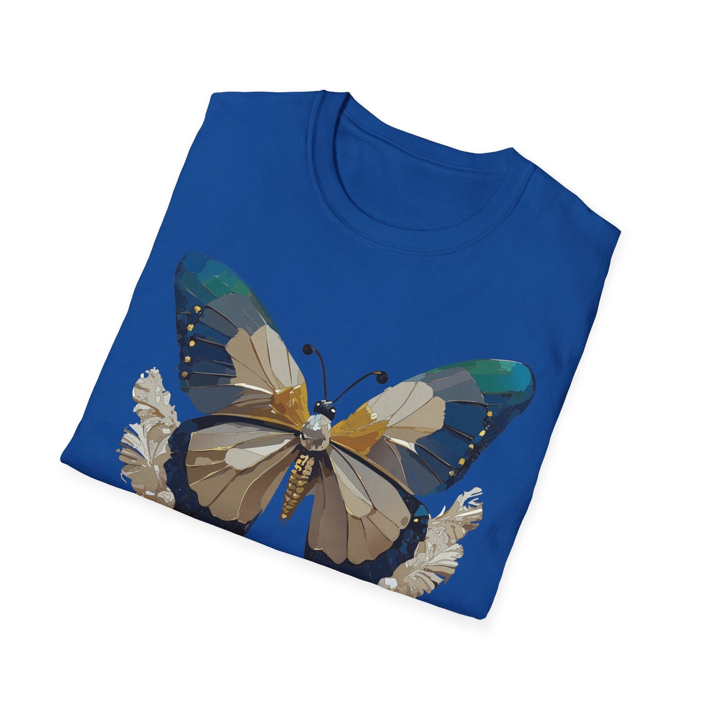 Butterfly Themed Unisex T Shirt With Monarch Design Gildan Softstyle 64000 Premium Ring Spun Cotton