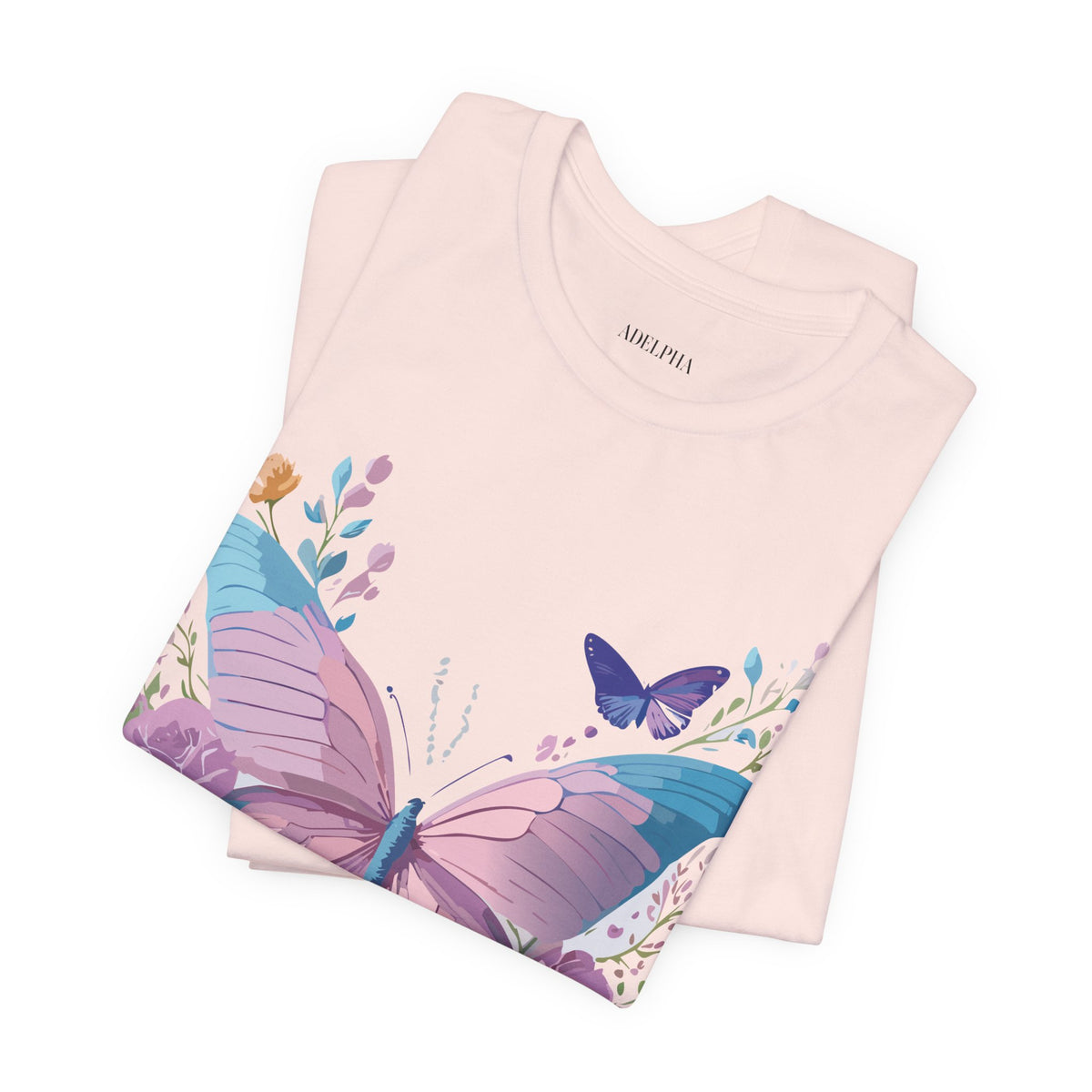 Butterfly Graphic Unisex Cotton Bella+Canvas Tee with Art Design n110