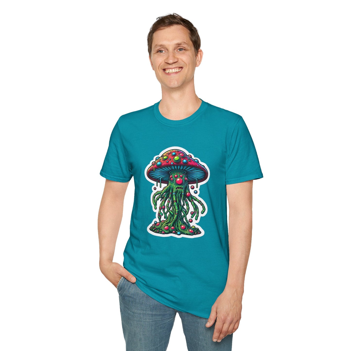 Mashroom Tee Shirt Unisex Funny Mashroom Shirt With Fungus Art Design Gildan Softstyle 64000